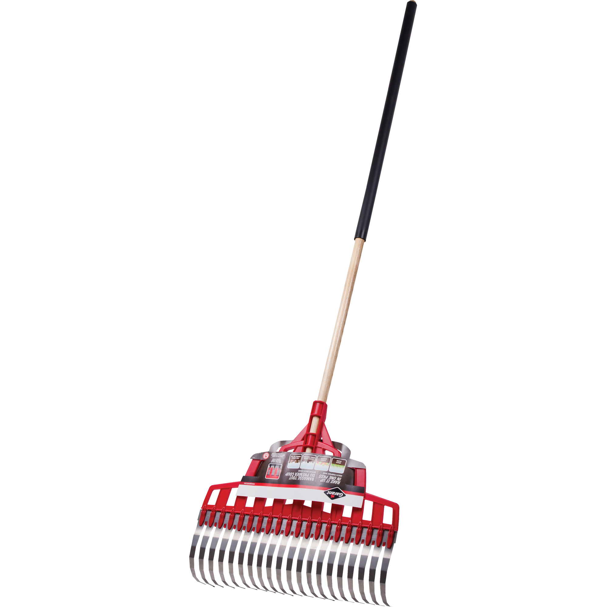Râteau pour usage multiple, Lame 20", 20 dents, Manche Bois dur, Lame Acier