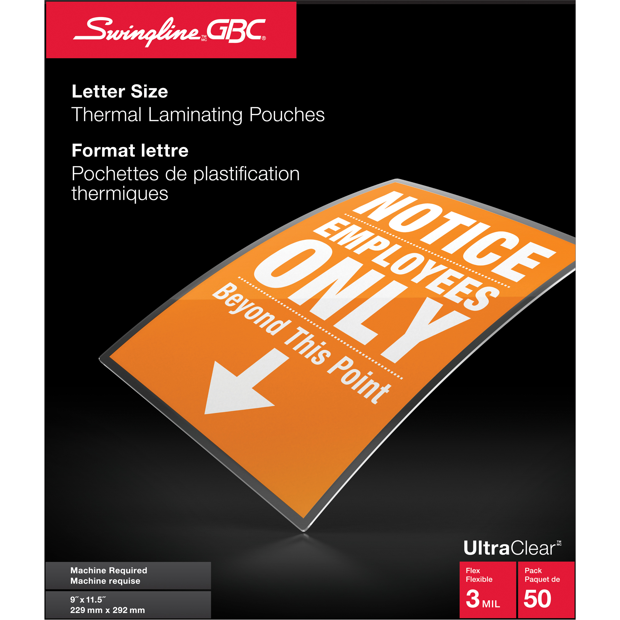 Pochettes laminées pour lettres SwinglineMD UltraClearMC