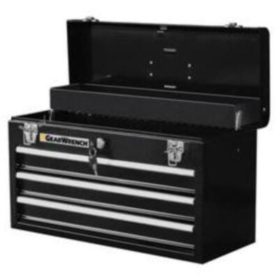 Boîte à outils portative, 20" la, 3 tiroirs, Noir