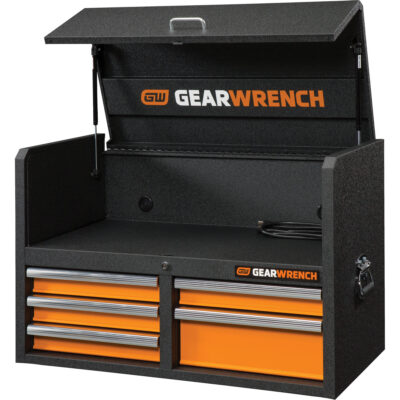 Coffre à outils de série GSX, 36" la, 5 tiroirs, Noir/Orange