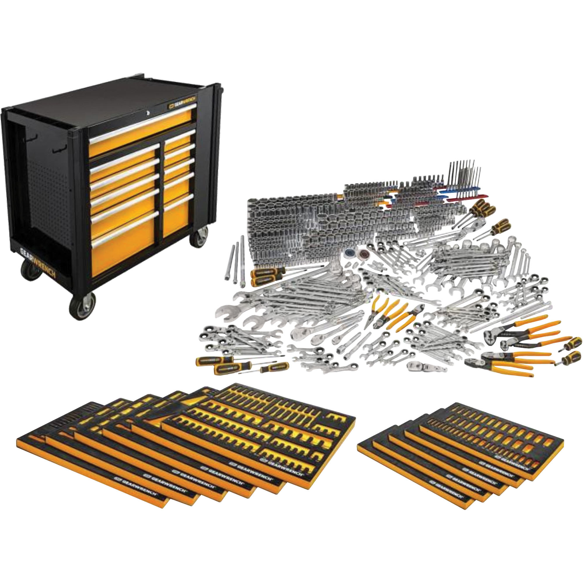 Ensemble d'outils manuels pour maître mécanicien & poste de travail mobile, 614 morceaux