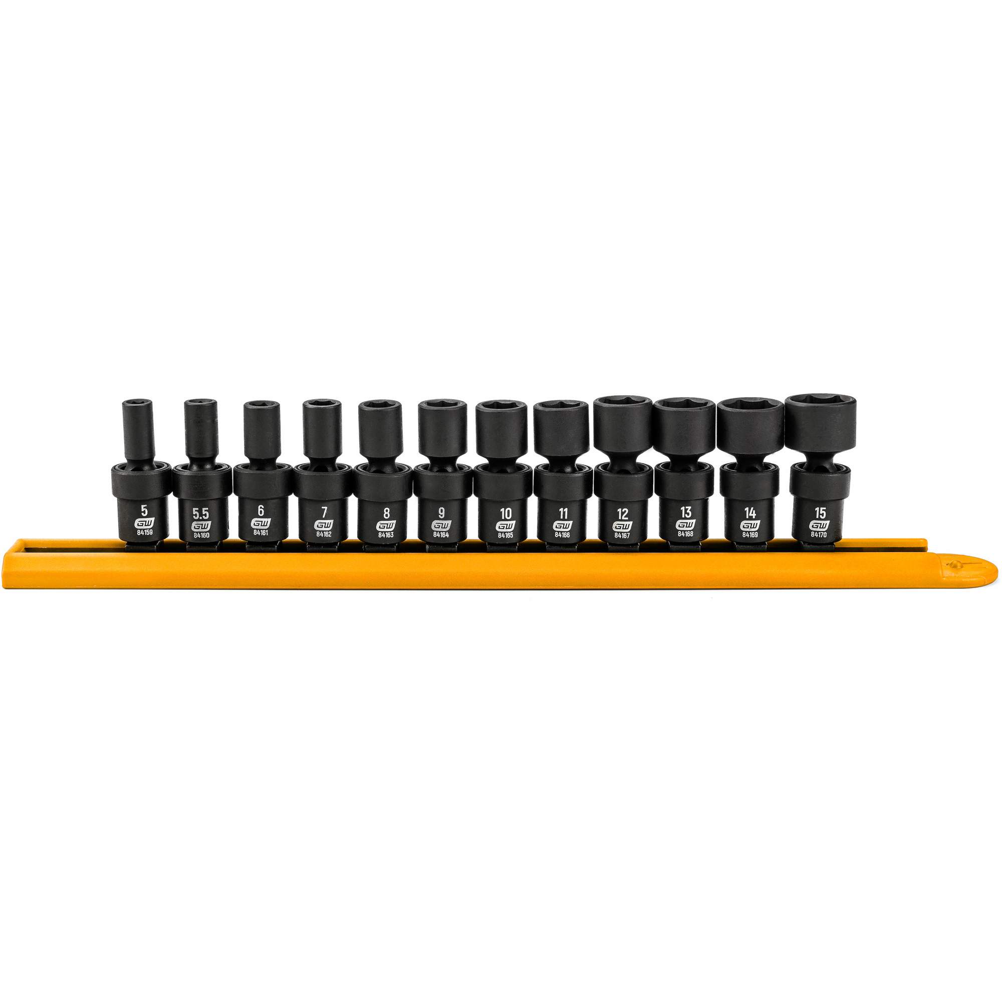 Jeu de 12 douilles métriques flexibles universelles à chocs 1/4" à 6 pans