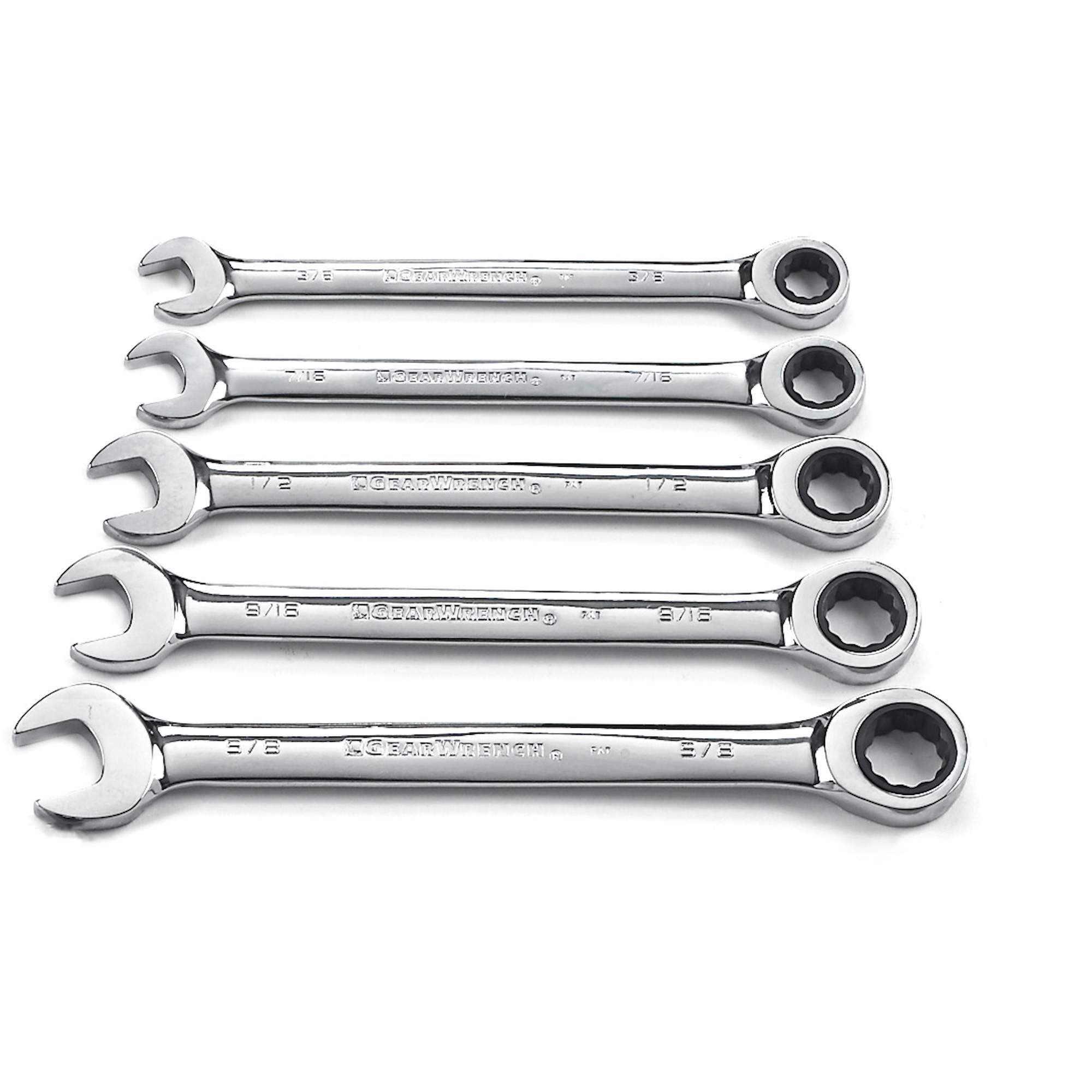 Jeu de clés à cliquet SAE à 12 pans et 72 dents, Combinaison, 5 morceaux, Impérial