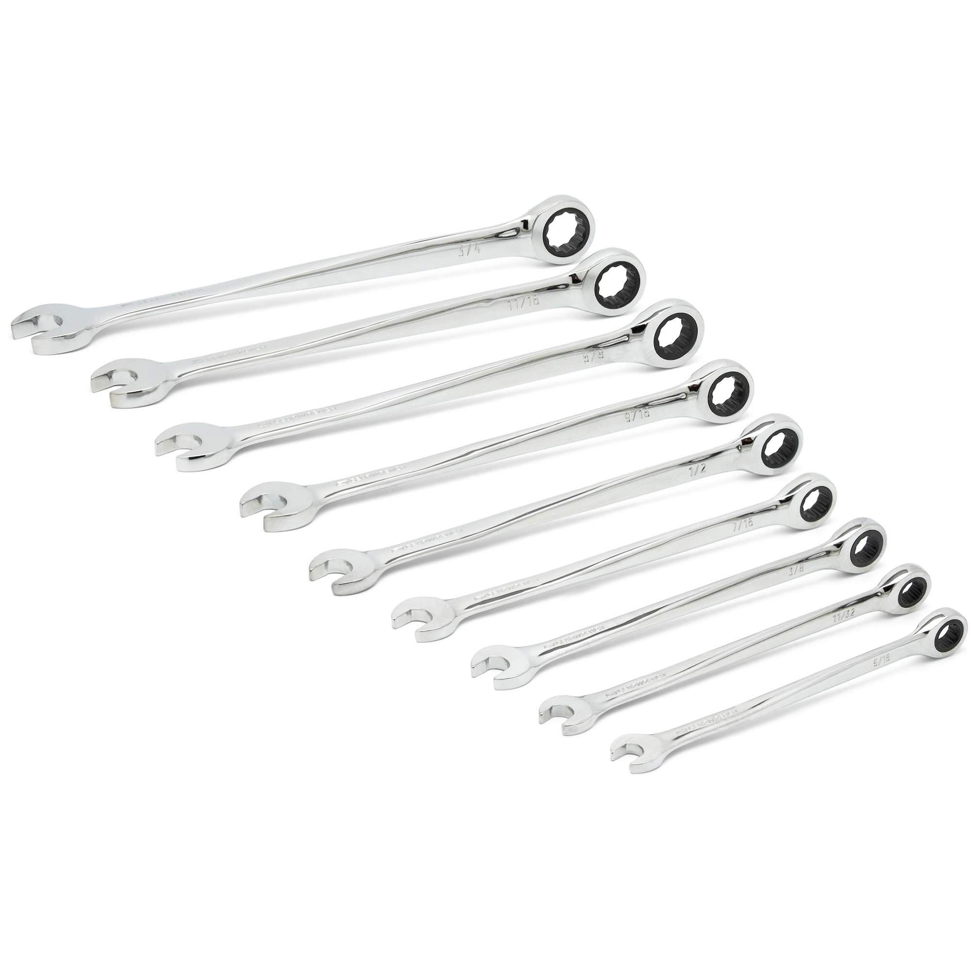 Jeu de clés à cliquets SAE X-BeamMC à 12 pans et 72 dents, Combinaison, 9 morceaux, Impérial
