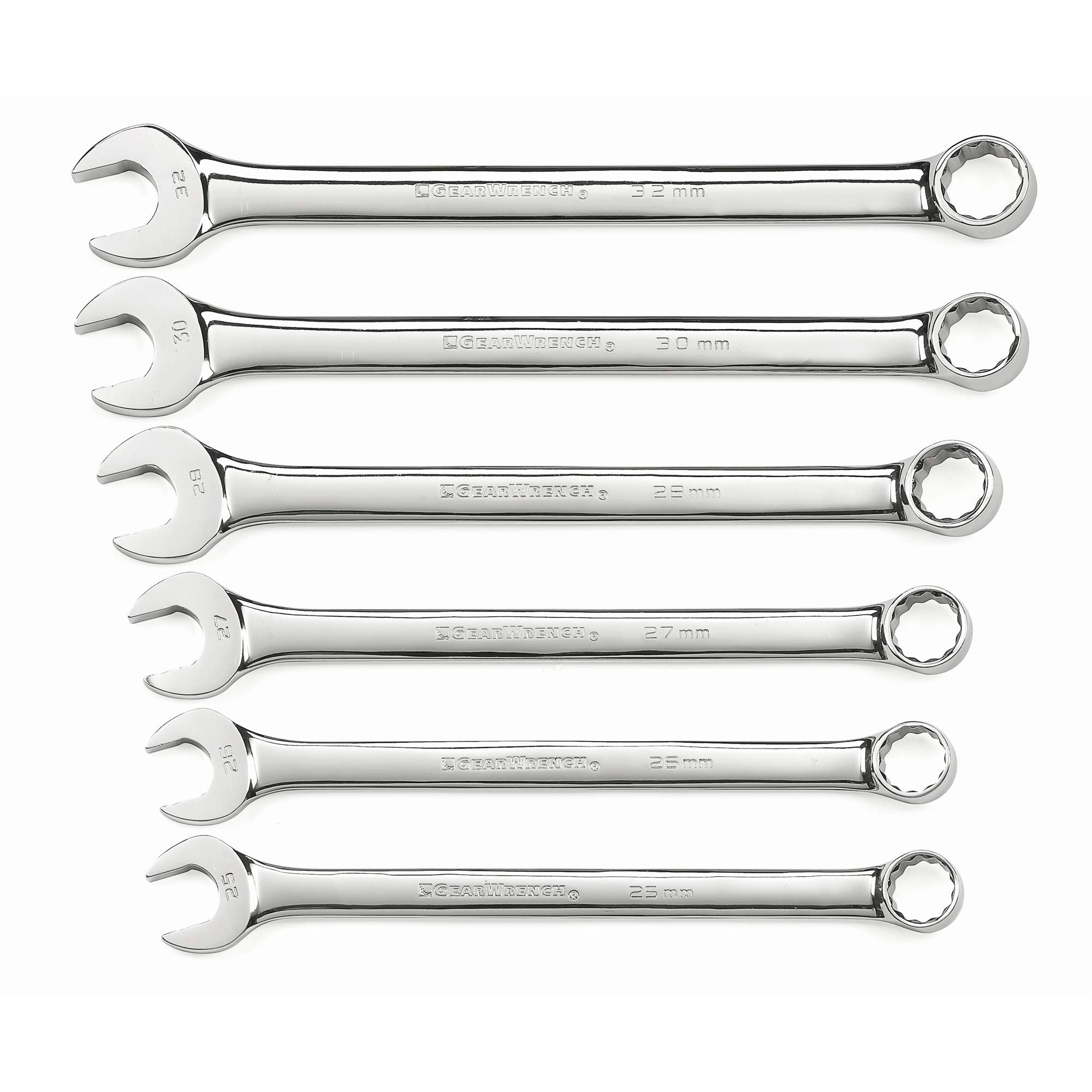 Jeu de clés longues à coupe à 12 pans avec pochette à outils roulable, Combinaison, 6 morceaux, Métrique