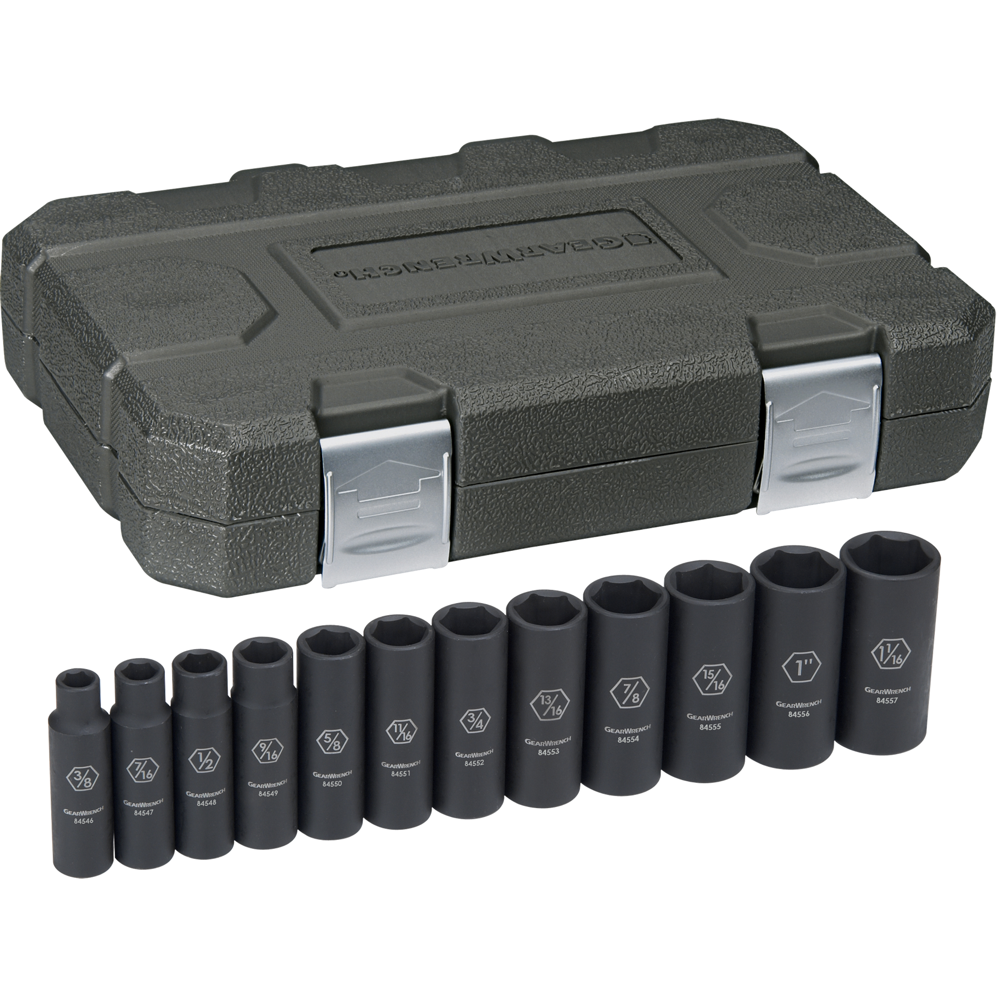 Jeu de douilles, 12 Mcx, Chocs, Prise de 1/2", Profond