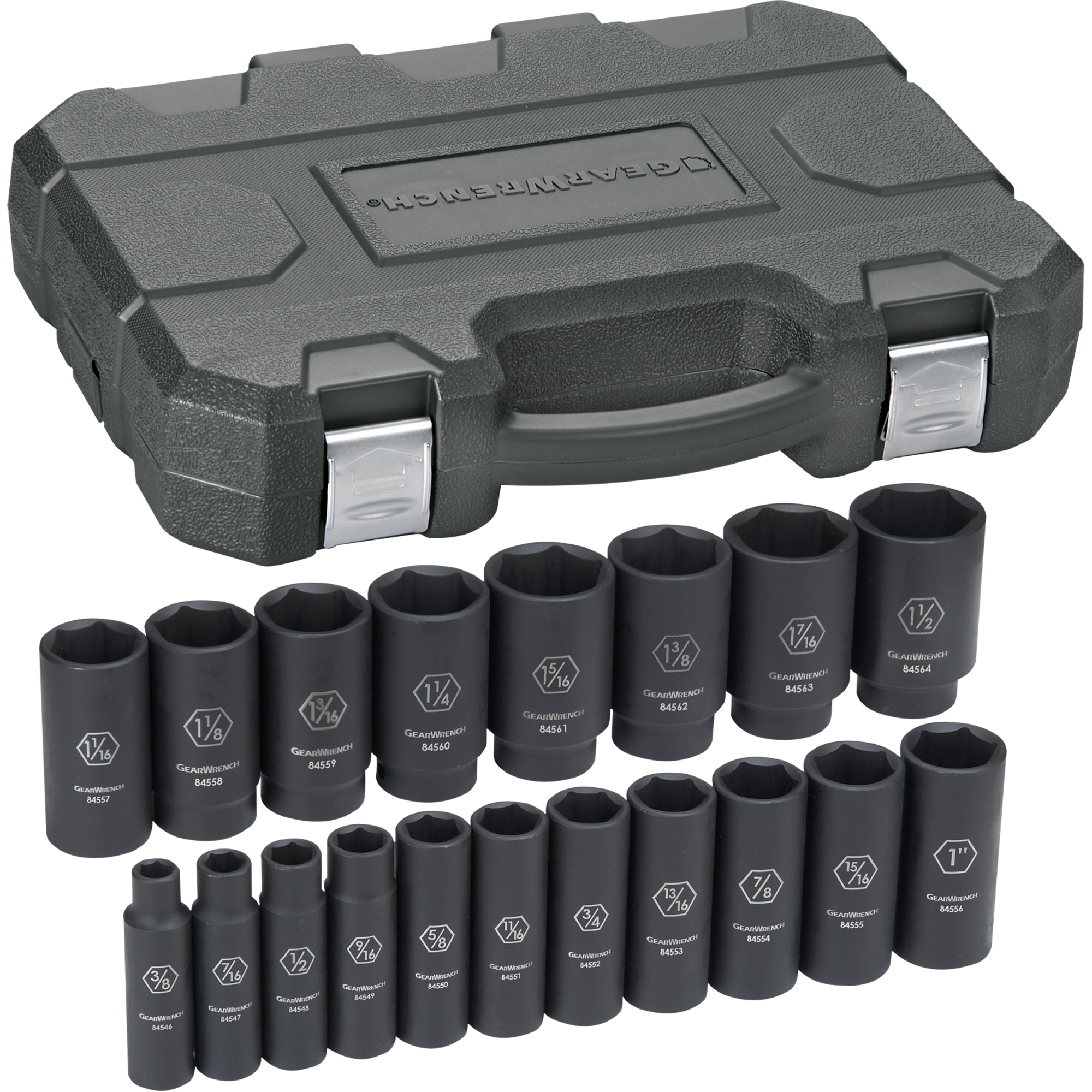 Jeu de douilles, 19 Mcx, Chocs, Prise de 1/2", Profond