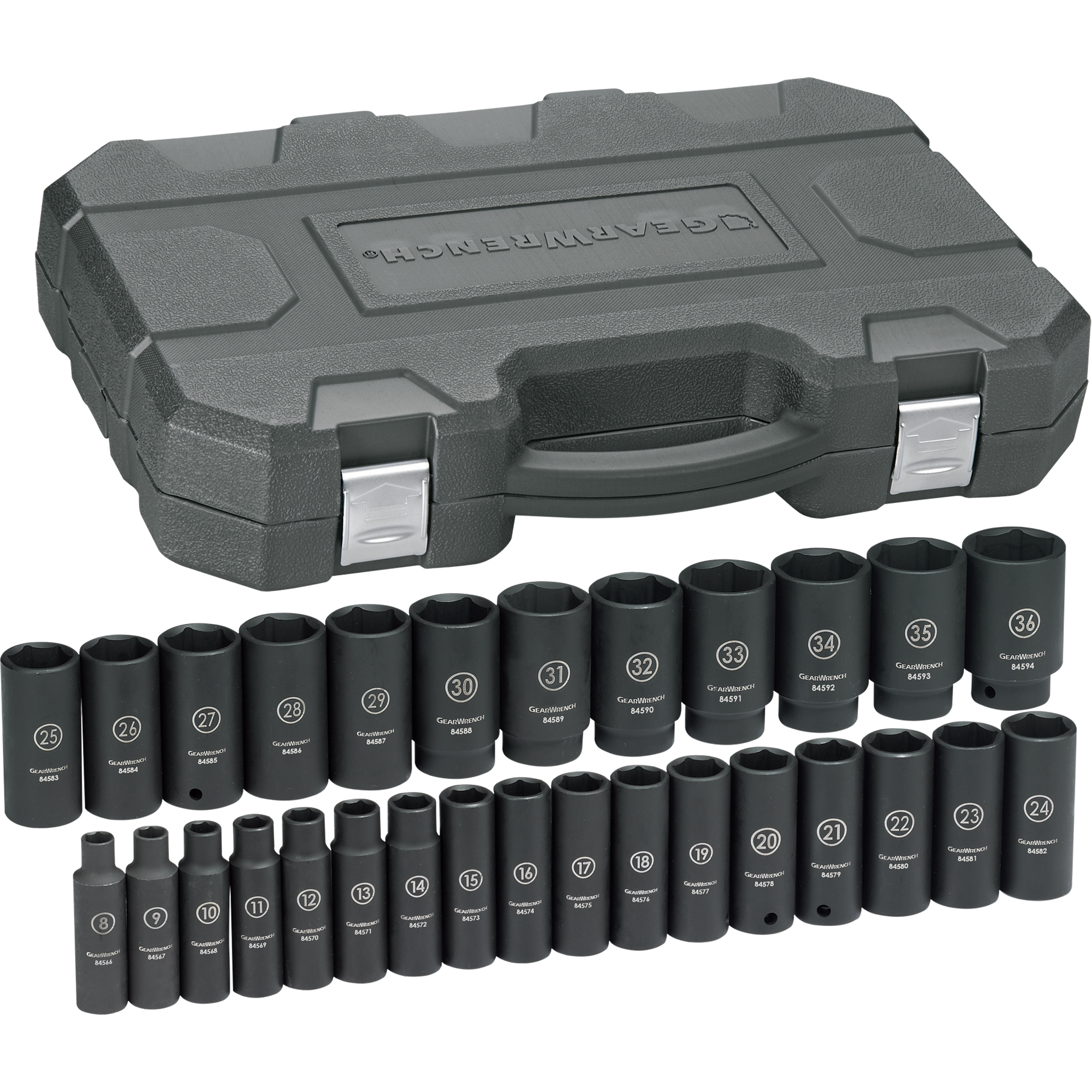 Jeu de douilles, 29 Mcx, Chocs, Prise de 1/2", Profond