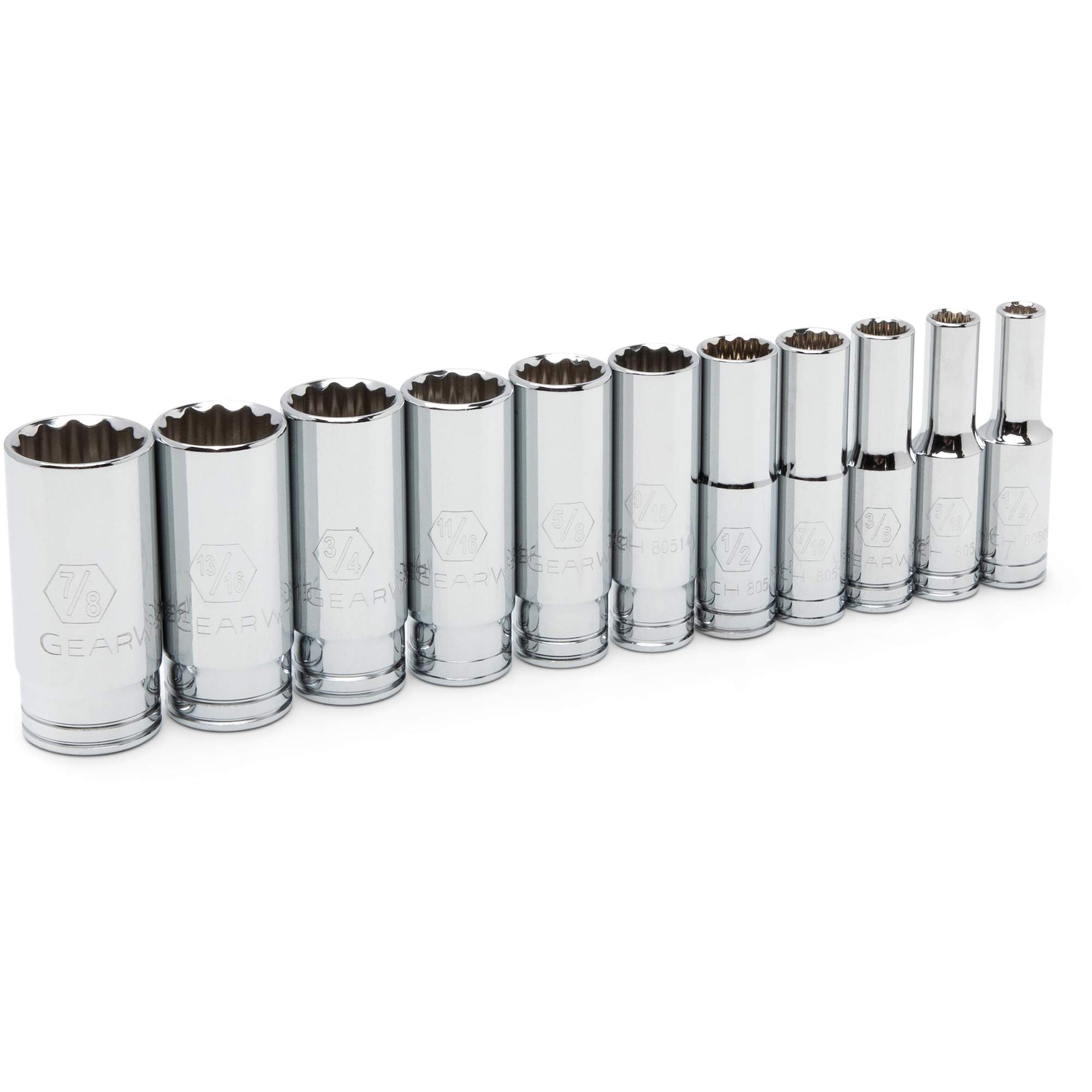 Jeu de douilles SAE à 12 pans, 11 Mcx, Prise de 3/8", Profond – Image 2