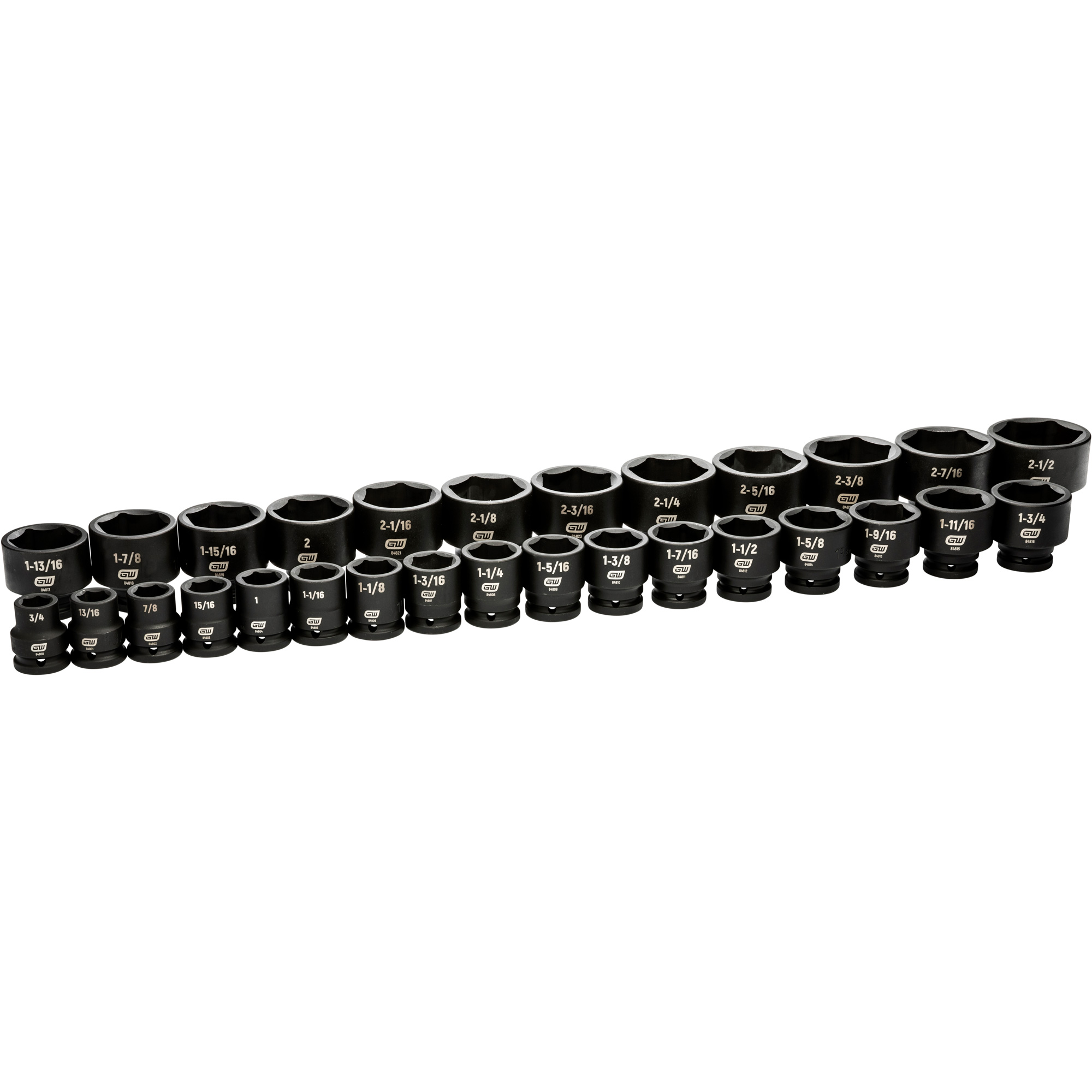 Jeu de douilles SAE à 6 pans, 29 Mcx, Chocs, Prise de 3/4"