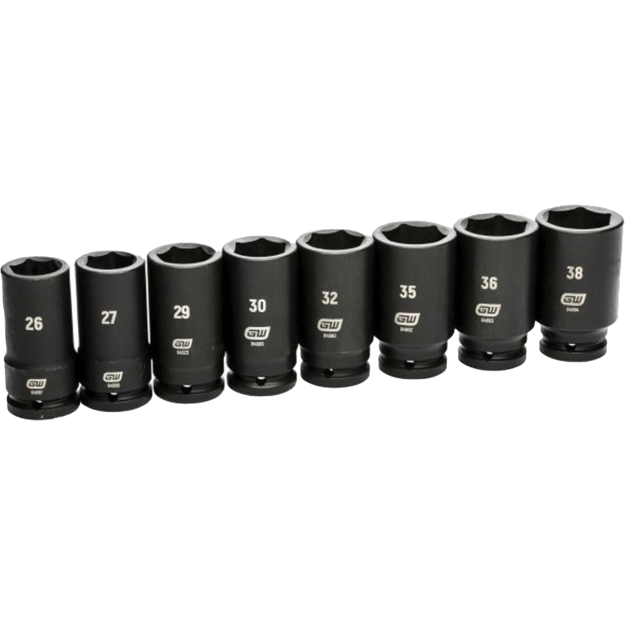 Jeu de douilles SAE à 6 pans, 8 Mcx, Chocs, Prise de 3/4", Profond