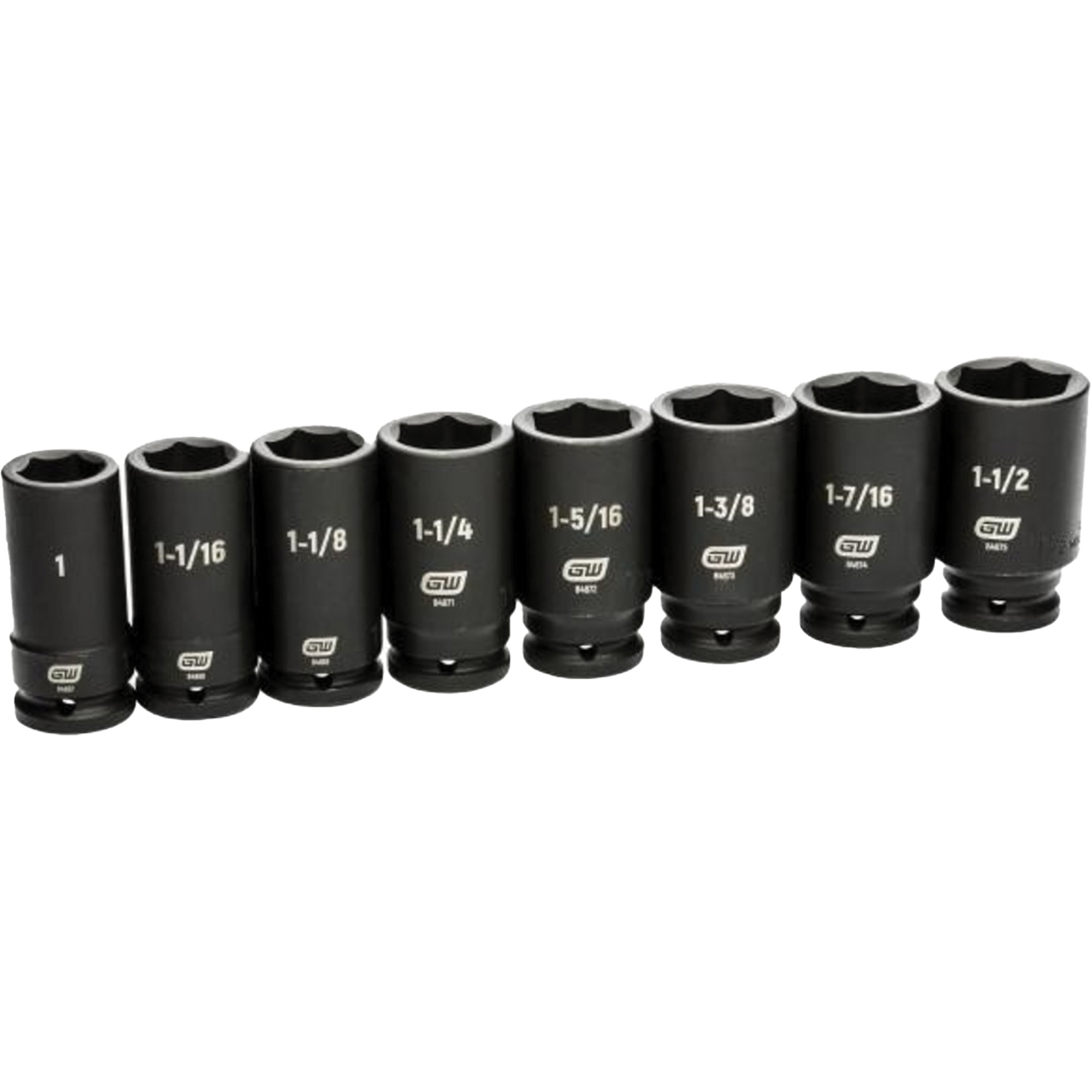 Jeu de douilles SAE à 6 pans, 8 Mcx, Chocs, Prise de 3/4", Profond