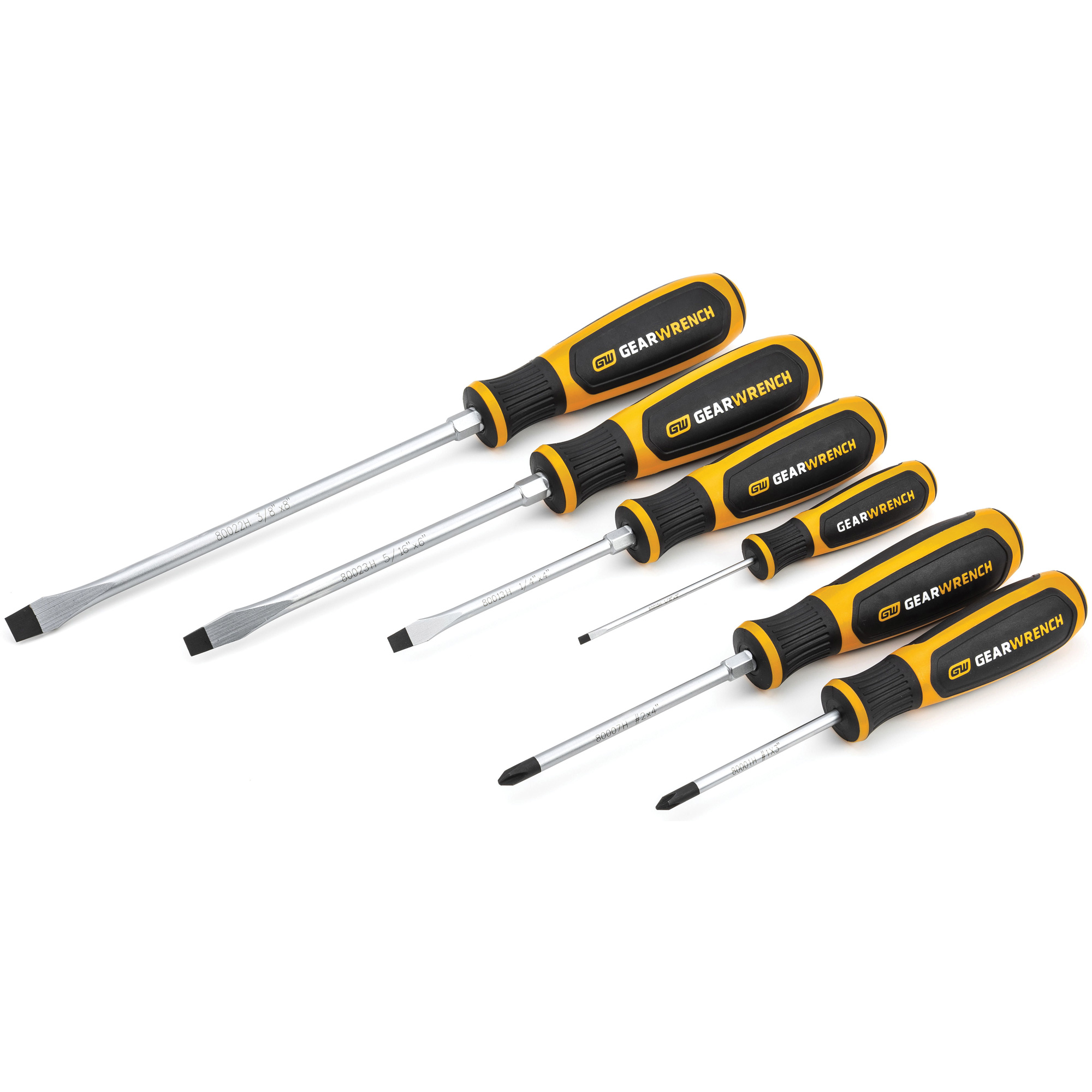 Jeu de tournevis à fente/PhillipsMD à double matériaux, 6 mcx