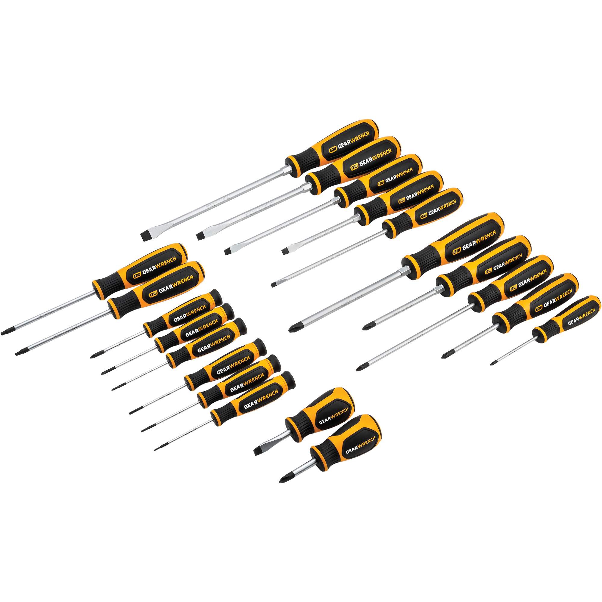 Jeu de tournevis bimatériau à fente, PhillipsMD, TorxMD, 20 mcx.