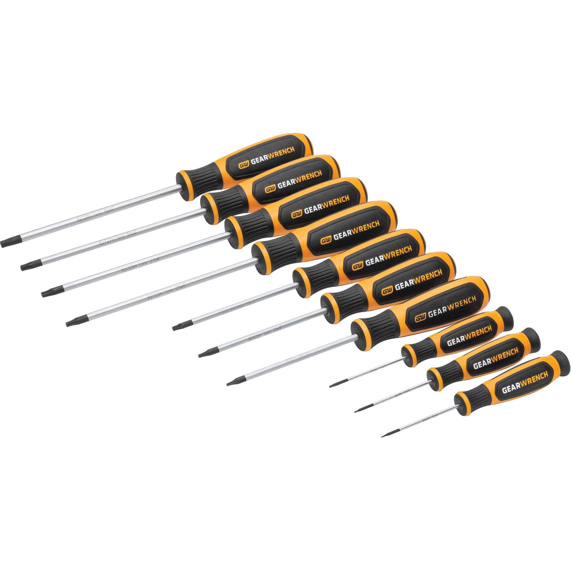 Jeu de tournevis bimatériau TorxMD dans un plateau de rangement en mousse, 10 mcx