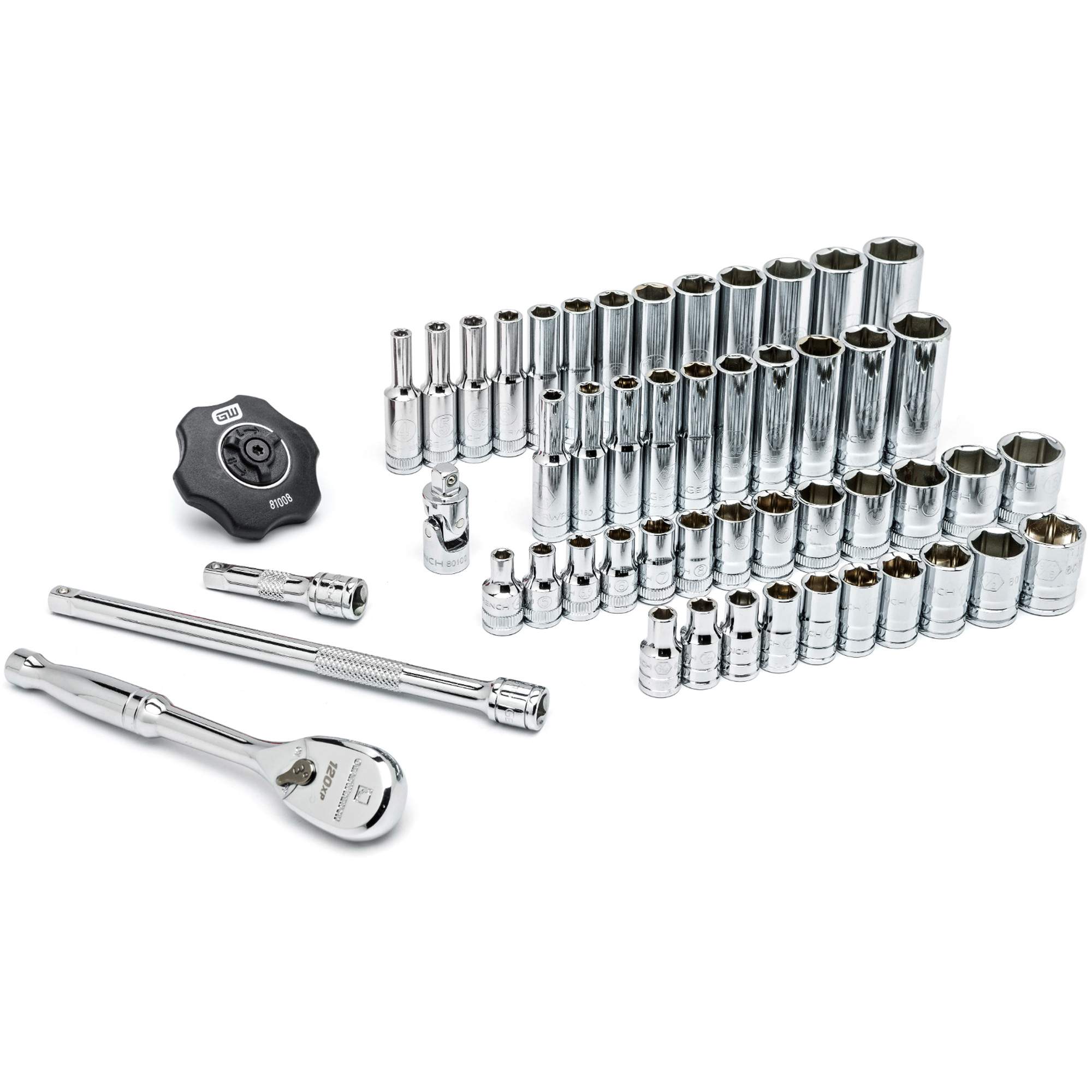 Jeu d'outils pour mécanicien à 6 pans SAE/métriques 120XPMC, 51 Mcx, Prise de 1/4", Profond