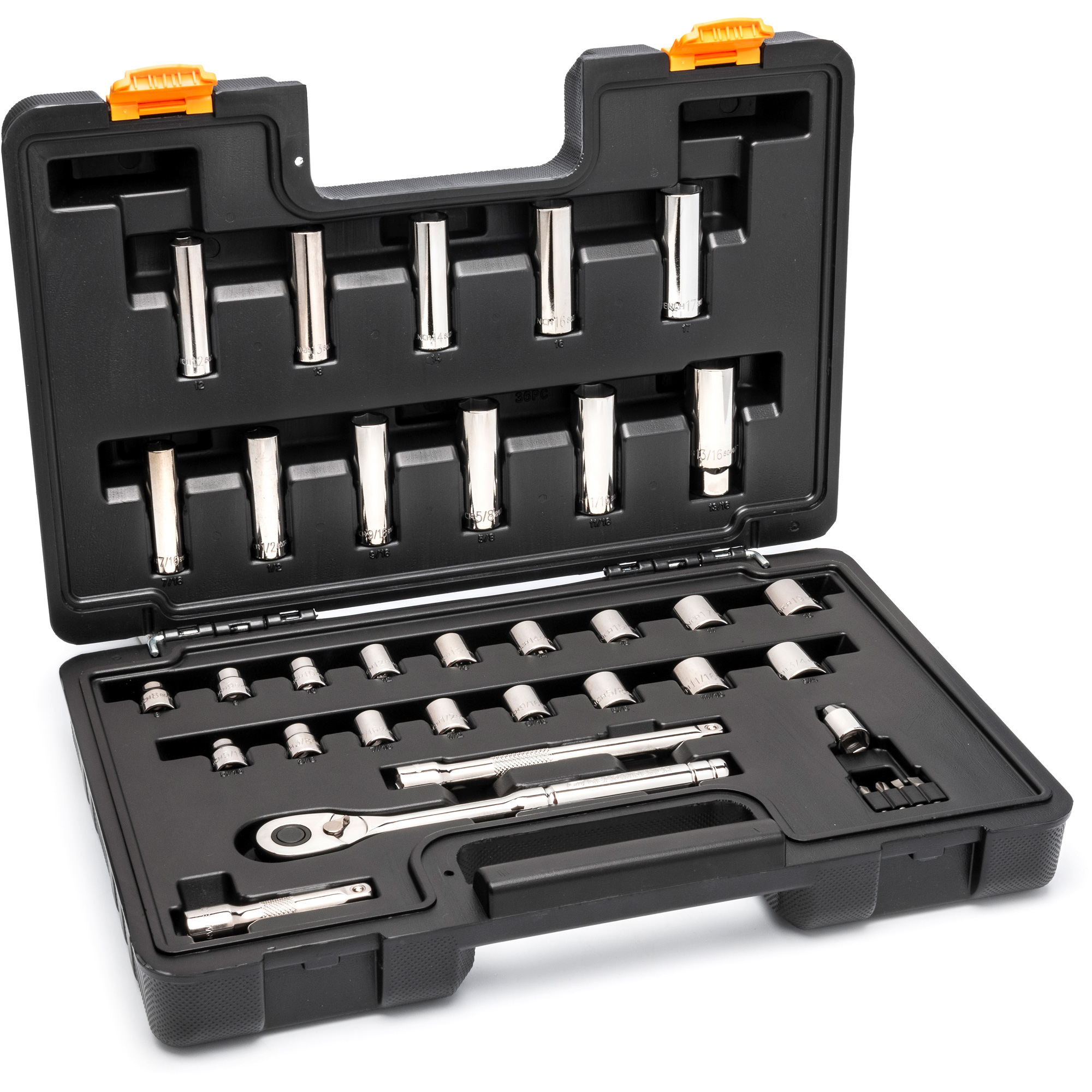 Jeu d'outils pour mécanicien à 72 dents, 12 pans et à prise de 3/8"