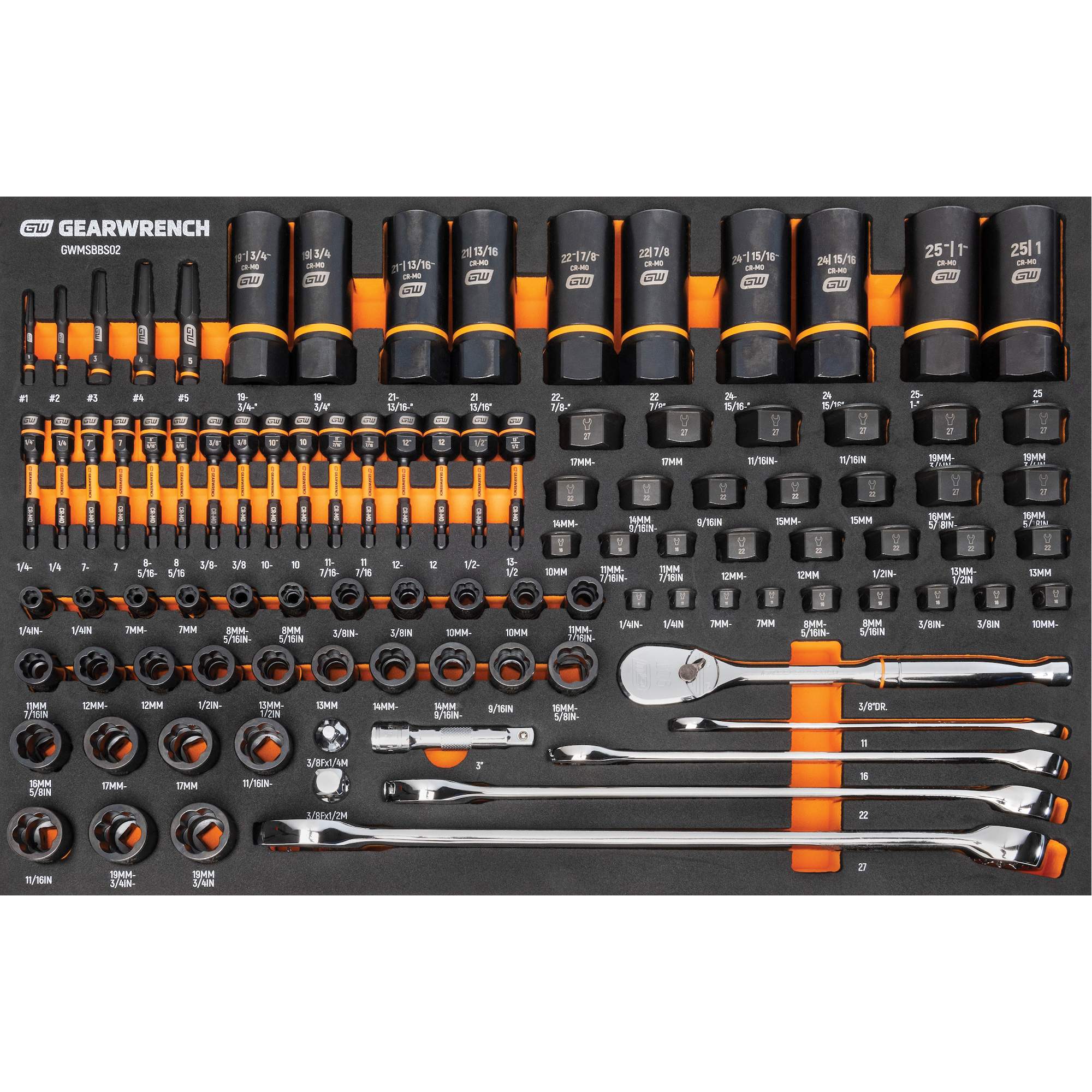 Jeu d'outils pour mécanicien Bolt BiterMC dans un plateau de rangement en mousse 97 mcx – Image 2
