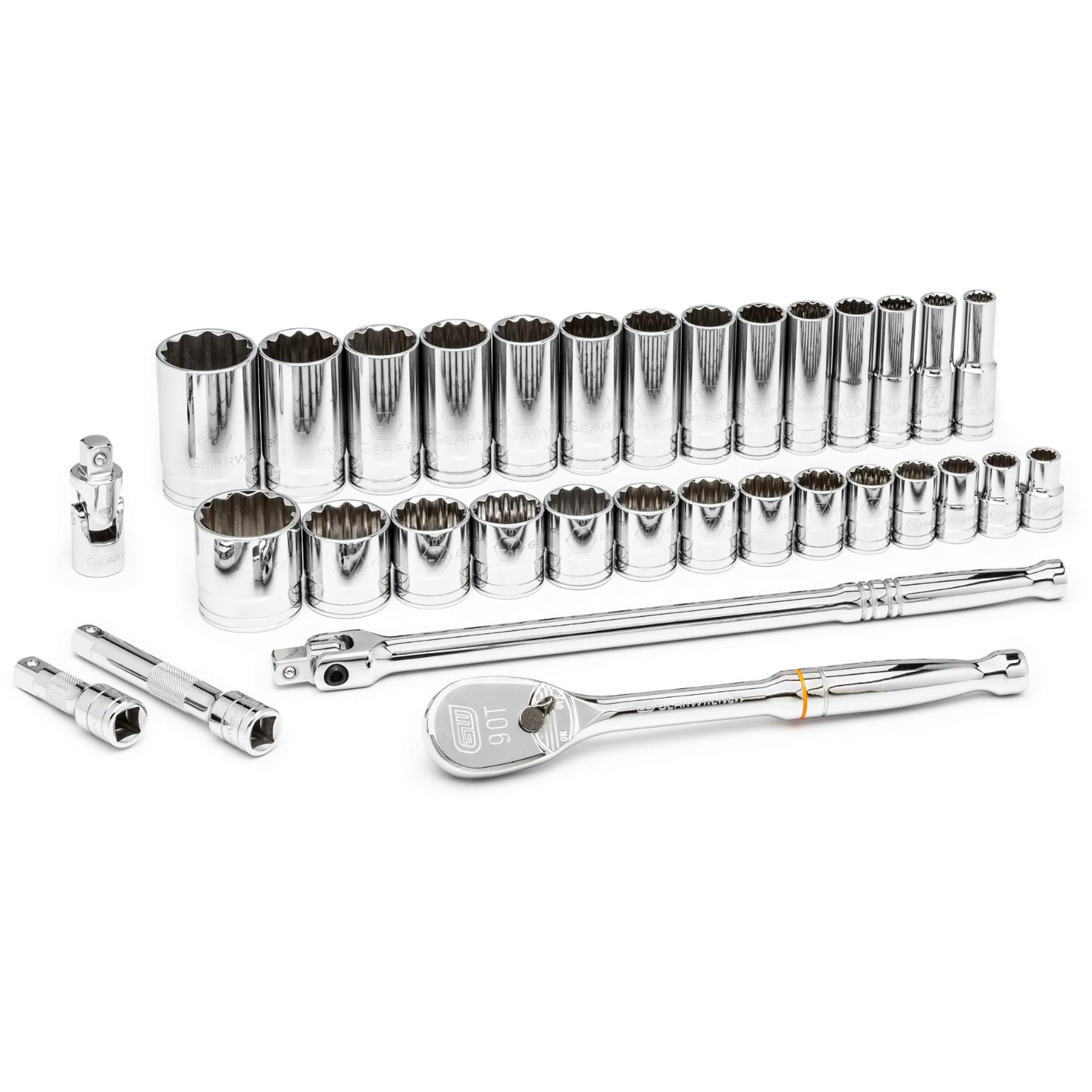 Jeu d'outils pour mécaniciens à 12 points SAE, 33 Mcx, Prise de 1/2", Profond