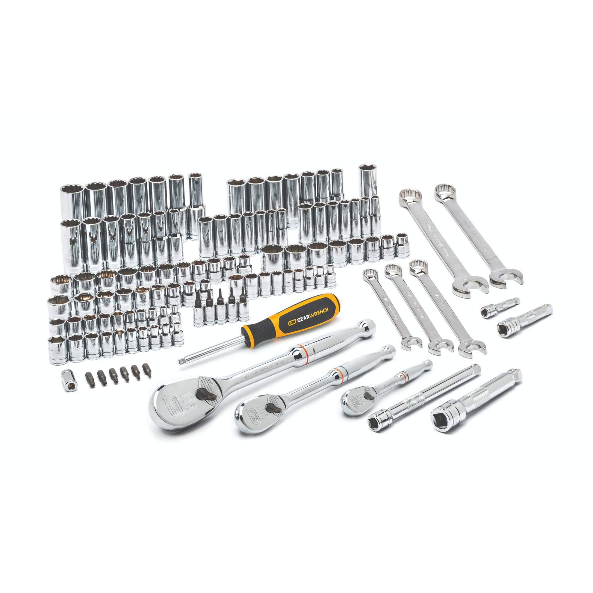 Jeu d'outils pour mécaniciens à 6 et 12 pans standards et profonds de 1/4", 3/8" et 1/2" SAE/métriques