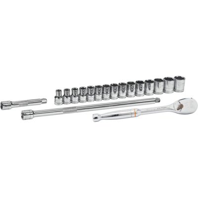 Jeu d'outils pour mécaniciens métriques à 6 points, 18 Mcx, Prise de 1/2"