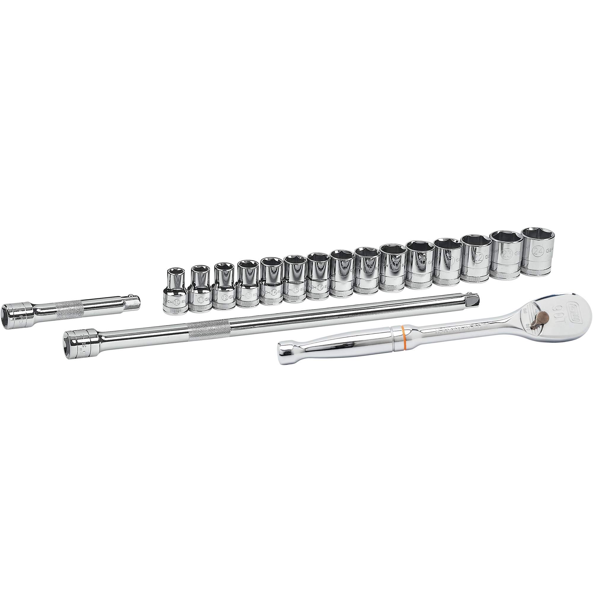 Jeu d'outils pour mécaniciens métriques à 6 points, 18 Mcx, Prise de 1/2"