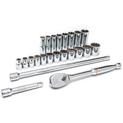 Jeu d'outils pour mécaniciens SAE à 6 pans, 23 Mcx, Prise de 1/2", Profond