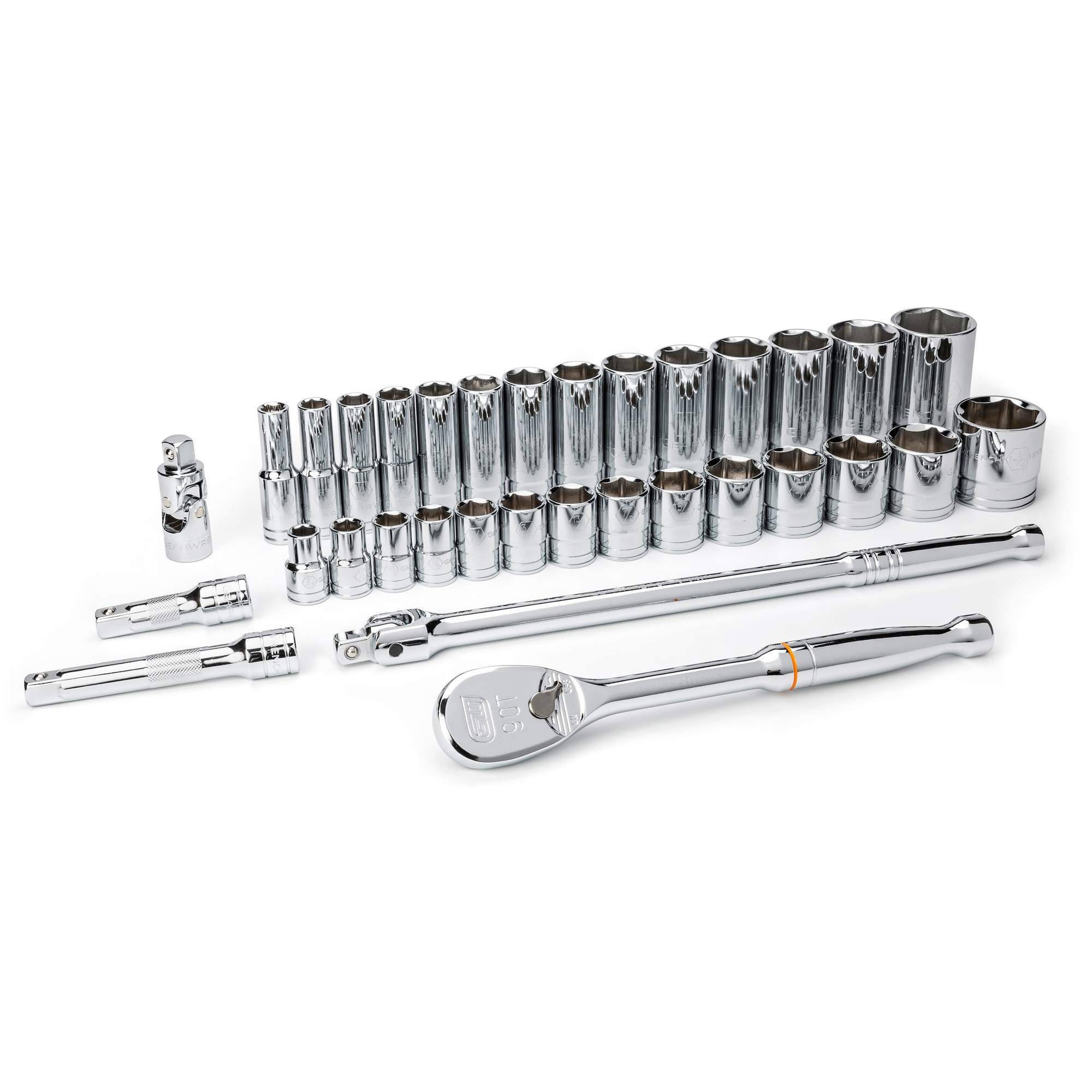 Jeu d'outils pour mécaniciens SAE à 6 points, 33 Mcx, Prise de 1/2", Profond
