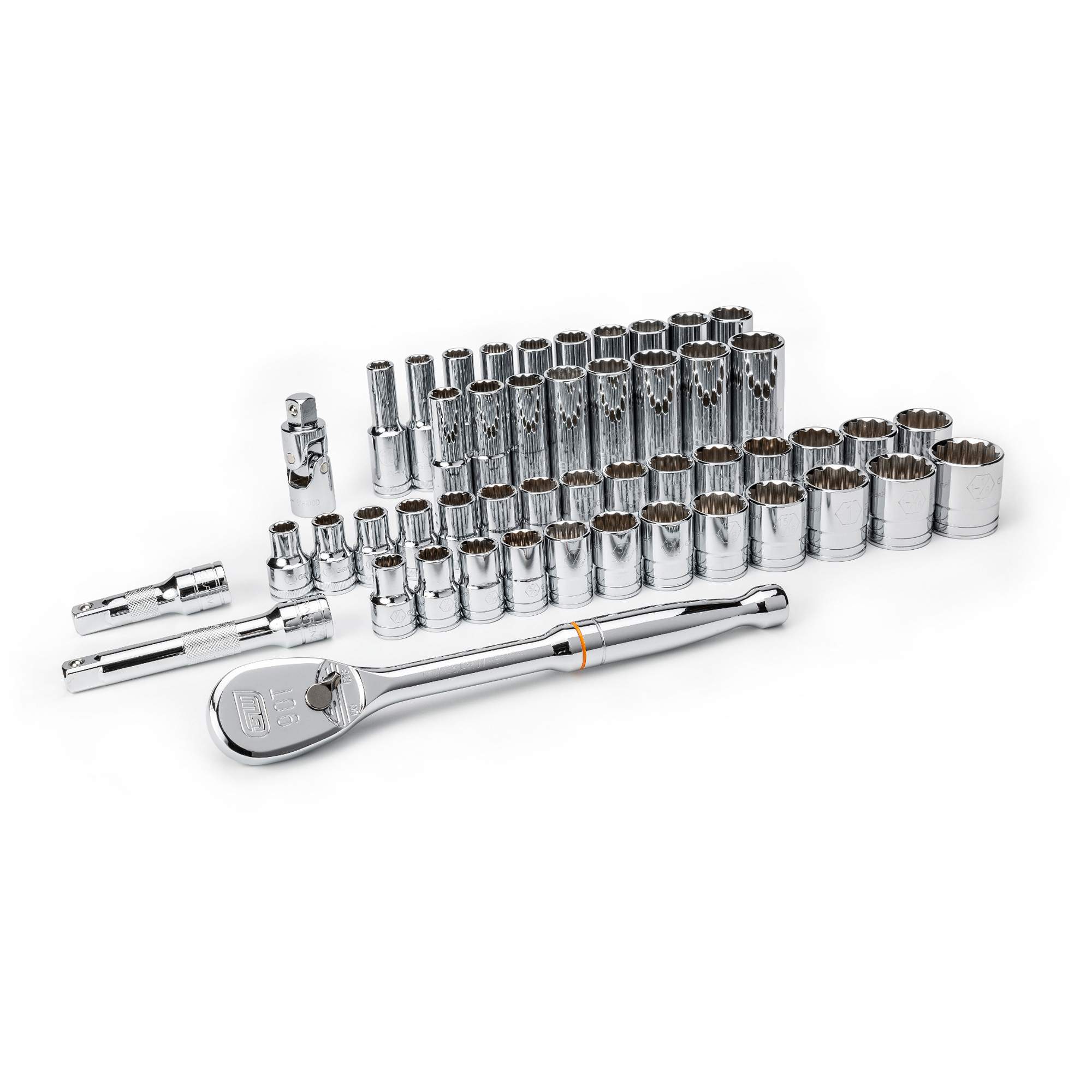 Jeu d'outils SAE/métriques à 12 pans pour mécanicien, 49 Mcx, Prise de 1/2", Profond