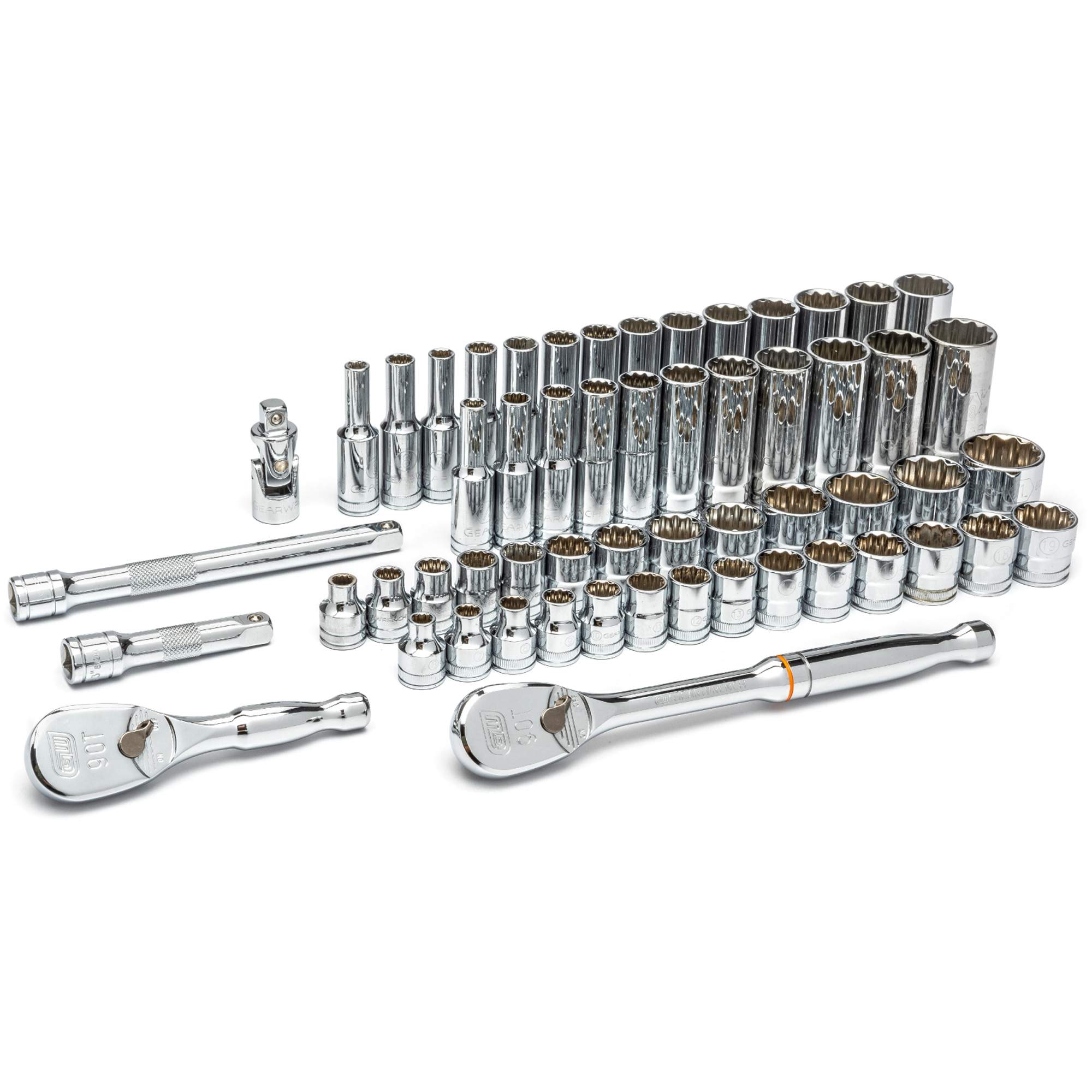 Jeu d'outils SAE/métriques à 12 pans pour mécanicien, 57 Mcx, Prise de 3/8", Profond