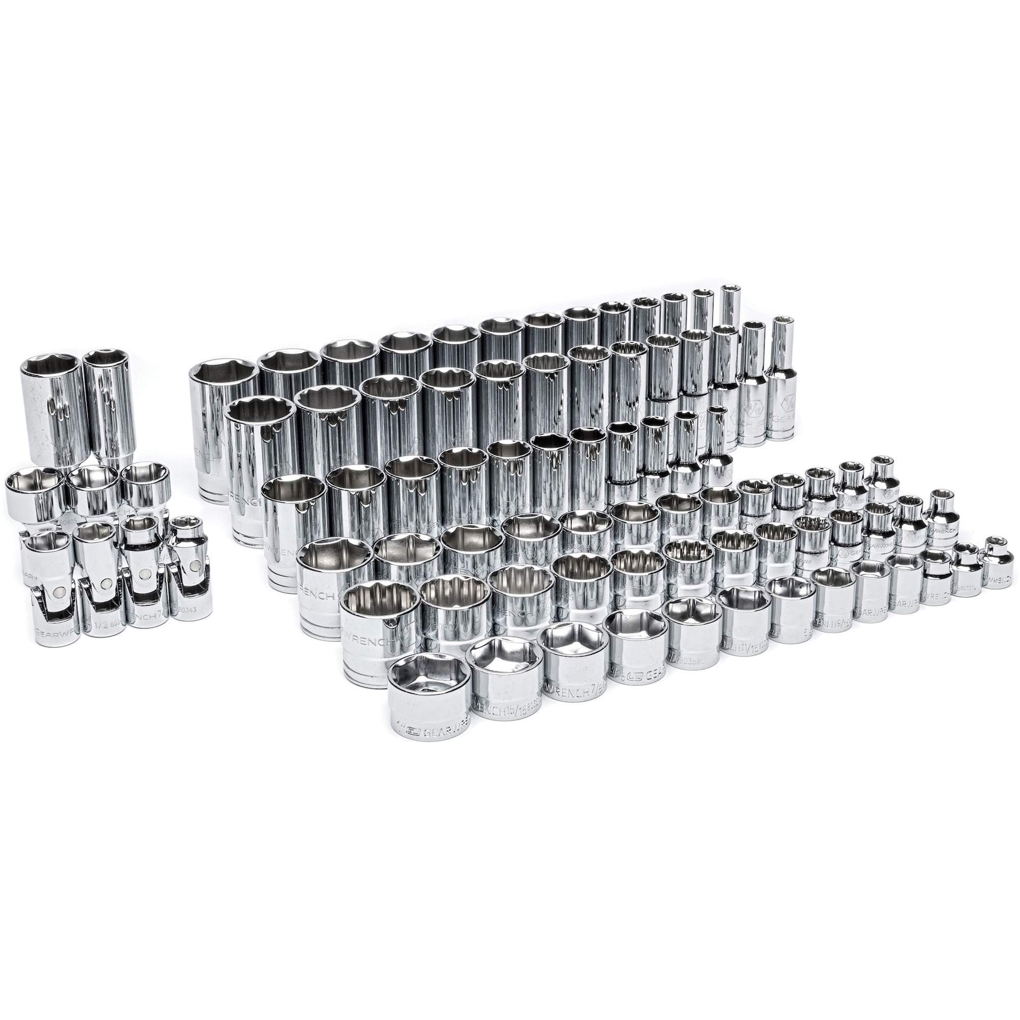 Jeu maître de douilles SAE dans un plateau de rangement en mousse, 85 Mcx, Prise de 3/8", Profond