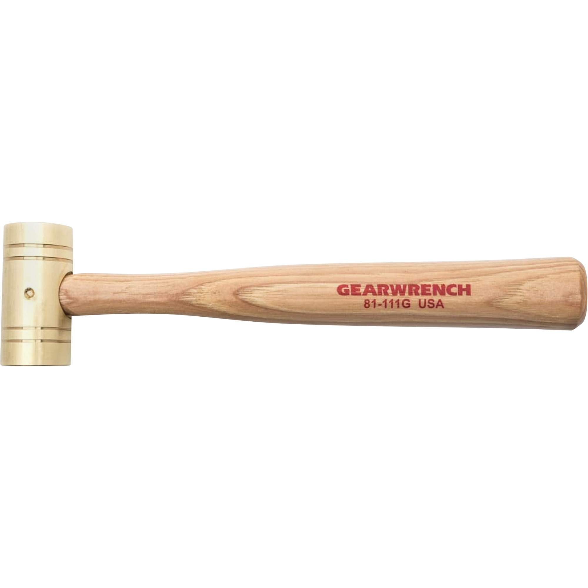 Marteau en laiton avec manche en noyer, Poids de la tête 1 lb, 11" lo