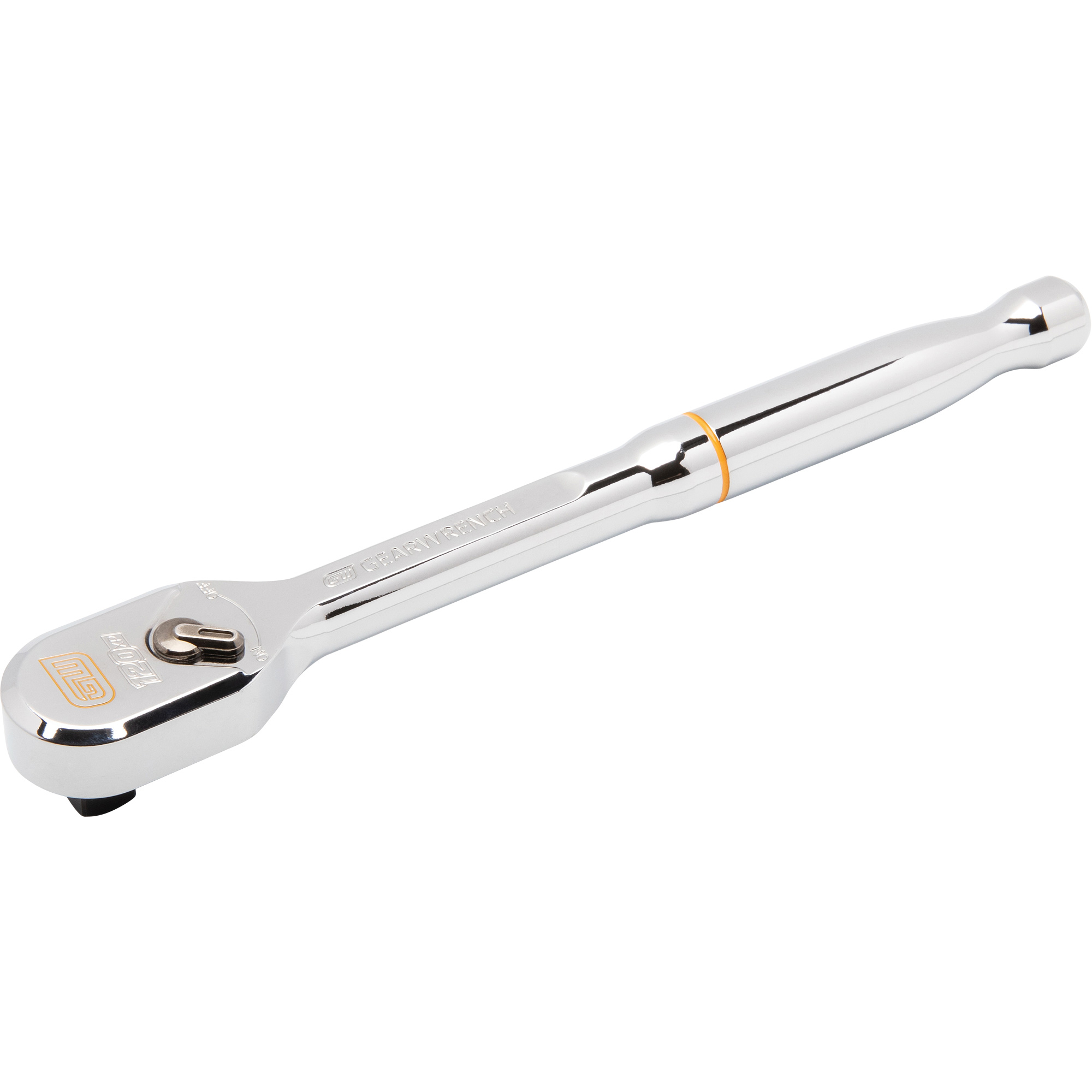 Rochet à tête chromée entièrement polie en goutte 120XPMC, Prise de 3/8", Poignée Ergonomique