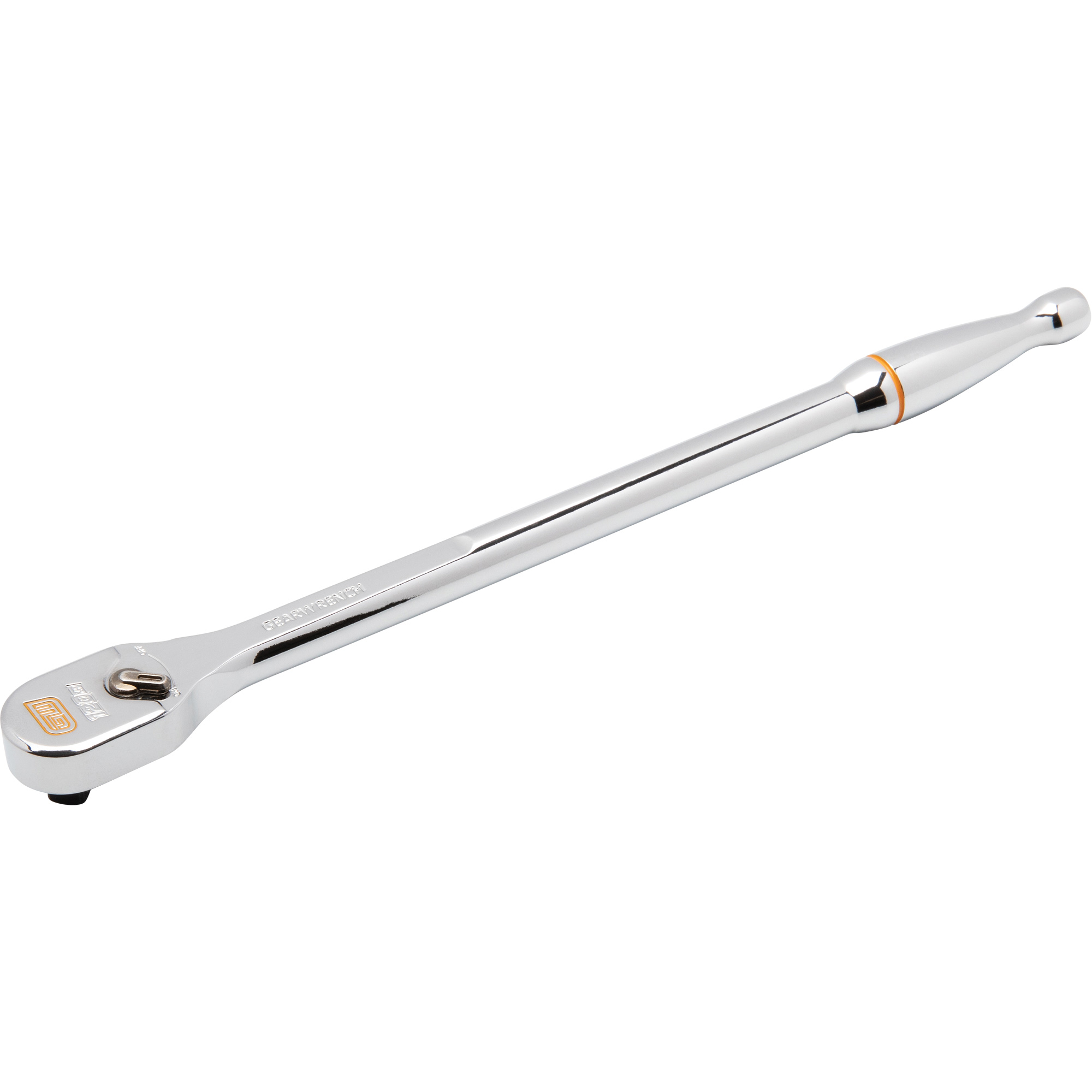 Rochet à tête chromée entièrement polie en goutte avec manche extra long 120XPMC, Prise de 1/4", Poignée Ergonomique