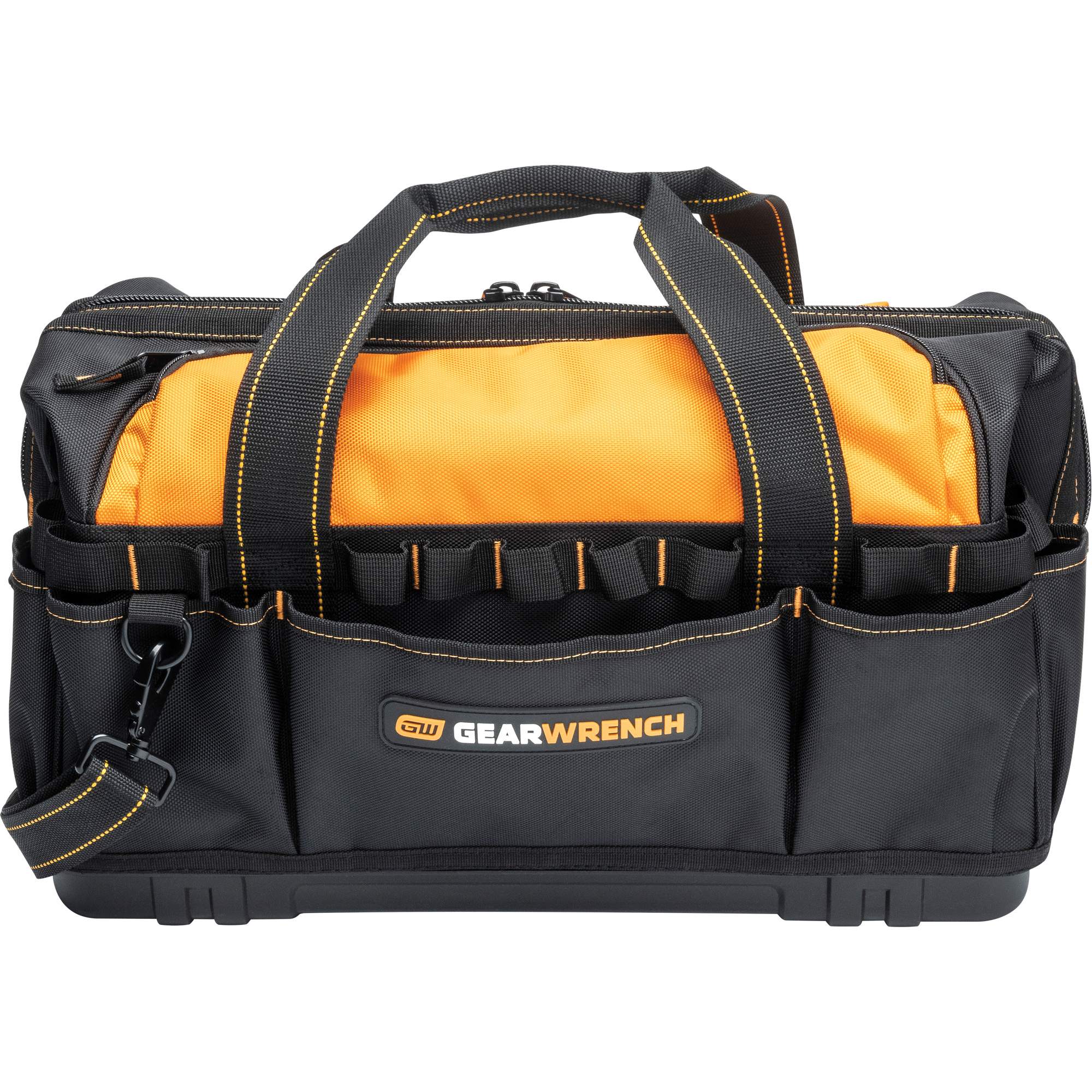 Sac à outils de 20" pour les professionnels, Nylon, 33 pochettes, Noir/Orange