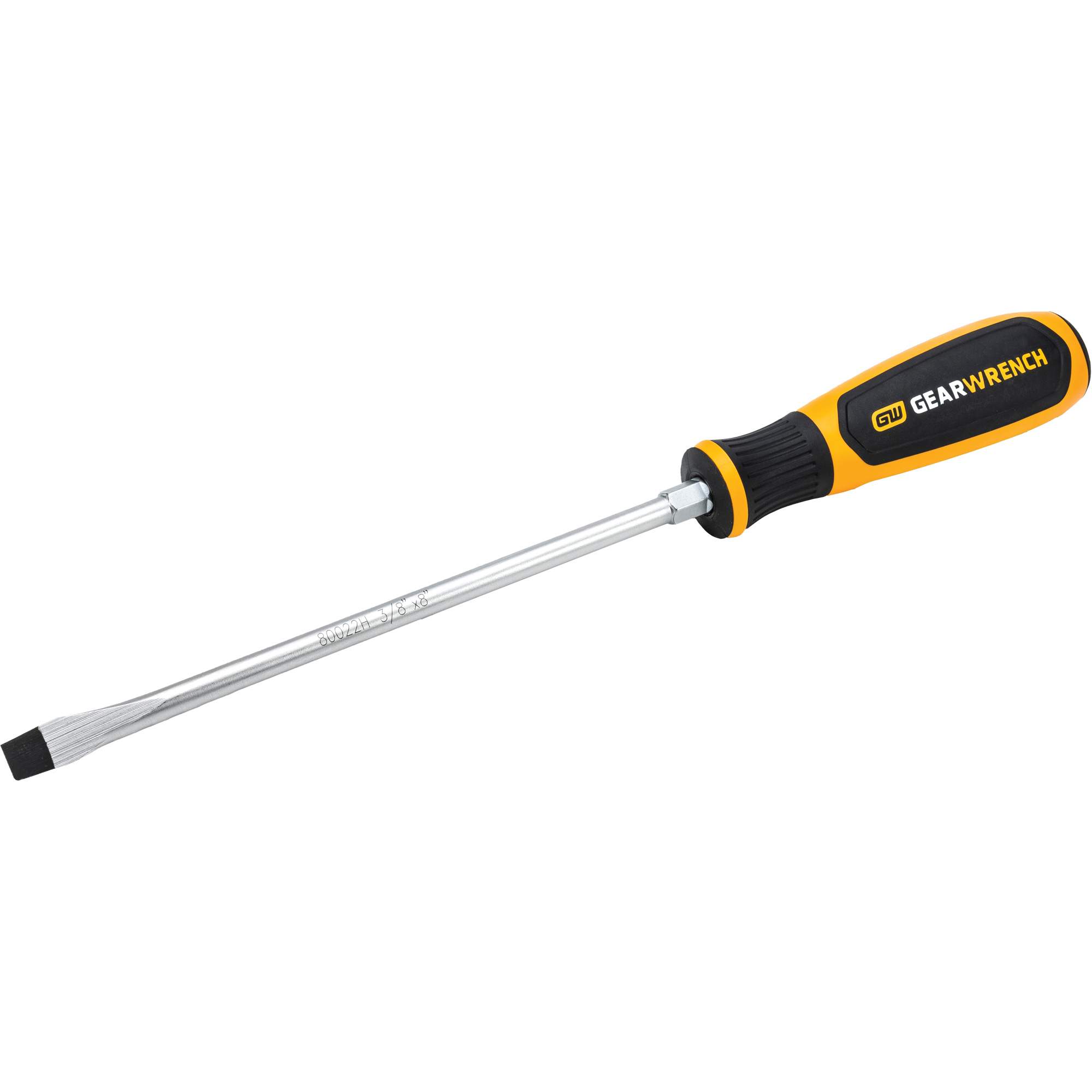 Tournevis à fente à double matériaux, 3/8", 13-1/10" lo, Prise Plastique