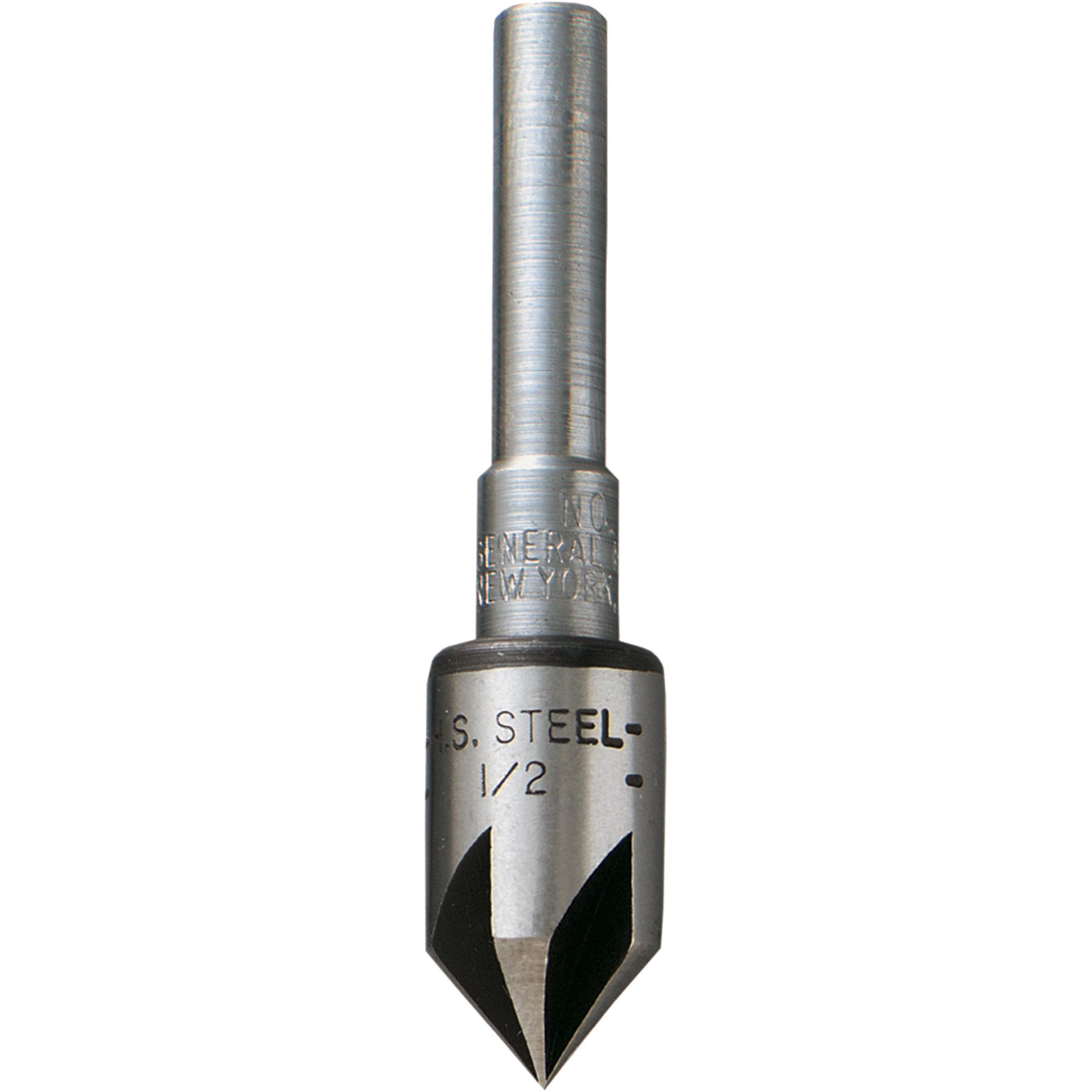 Fraise conique, 1/2", Acier rapide, Angle de 82°, 5 cannelures