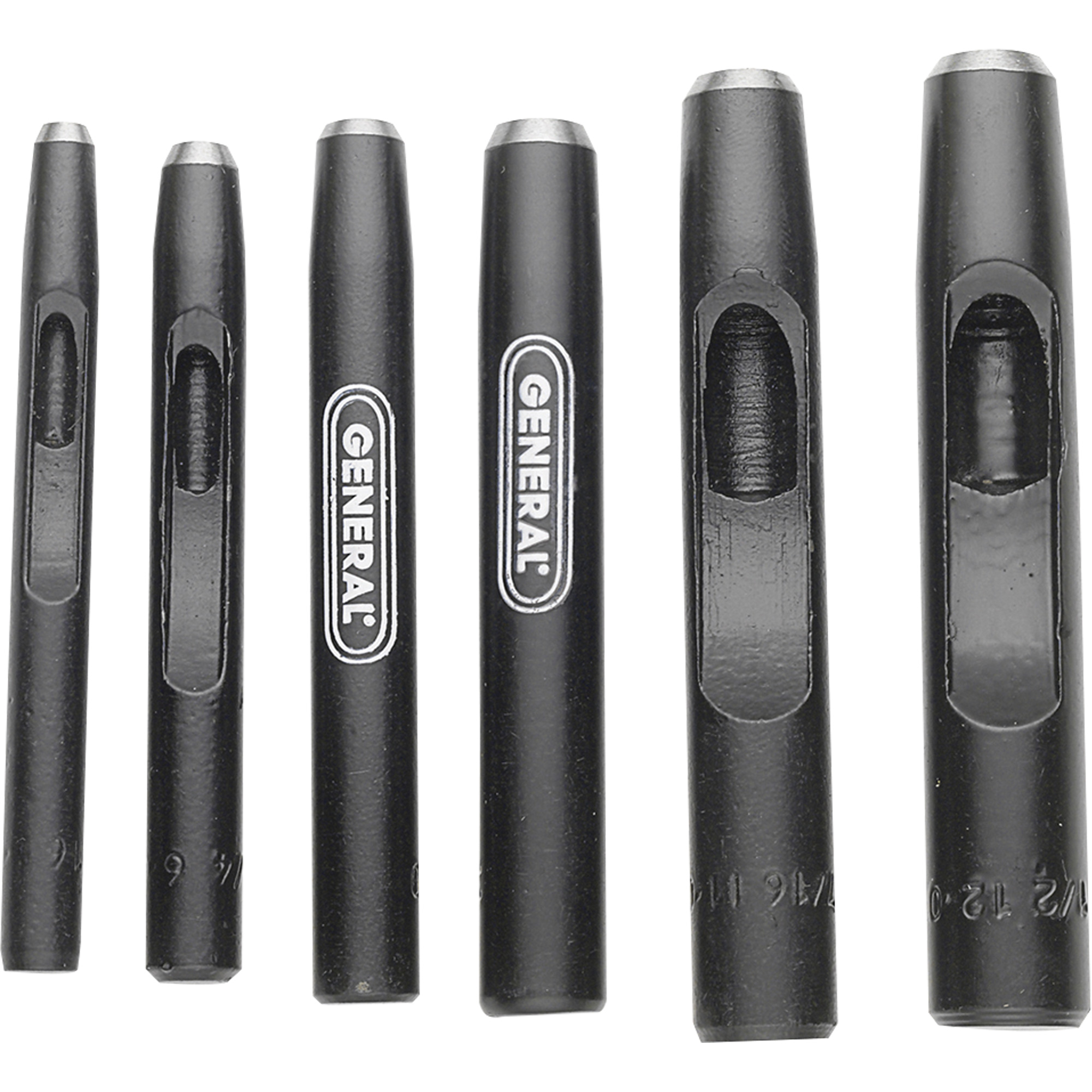 Jeu de poinçons creux en acier, 6 morcea