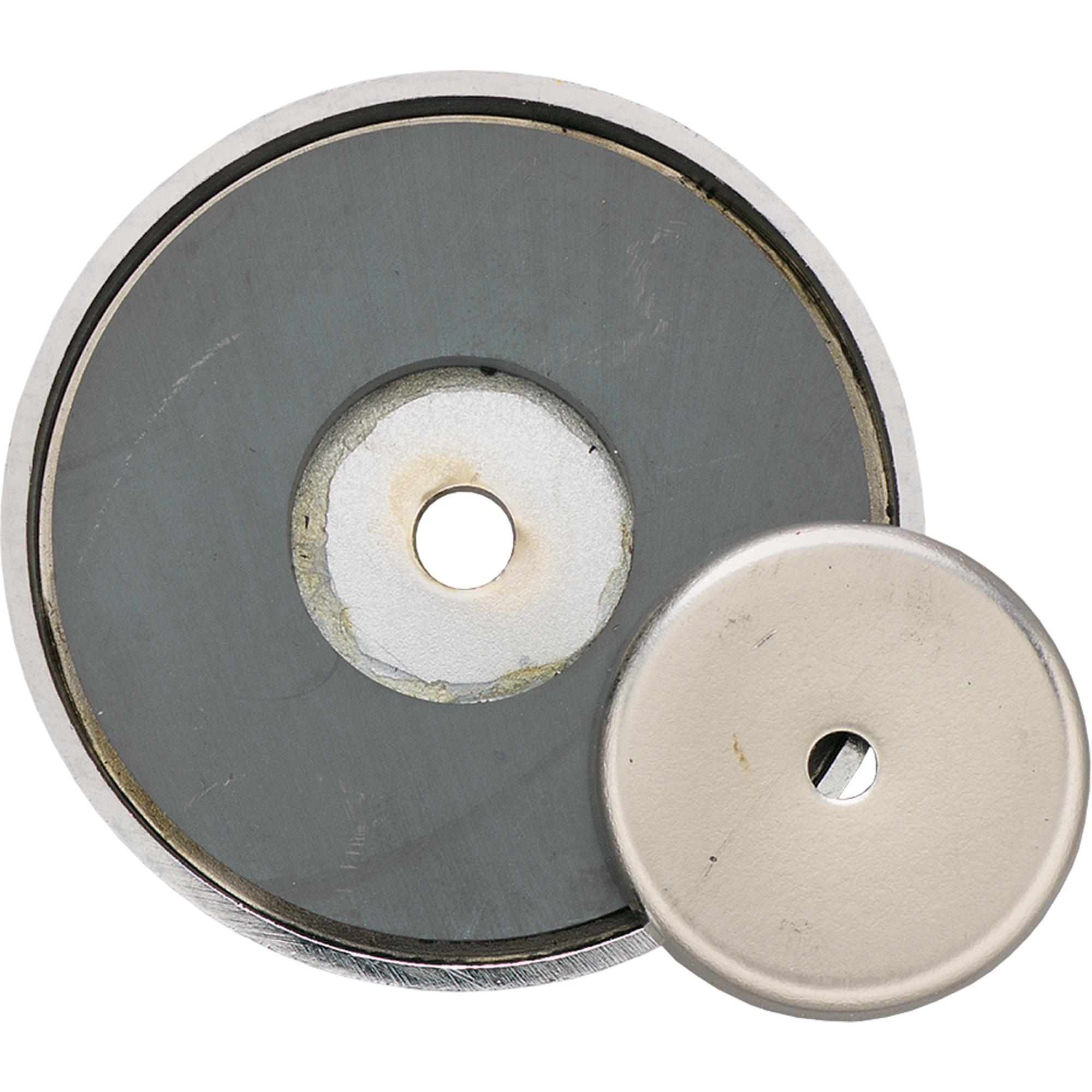 Pot magnétique peu profond en céramique, dia. 1-3/8", Force de 12 lb
