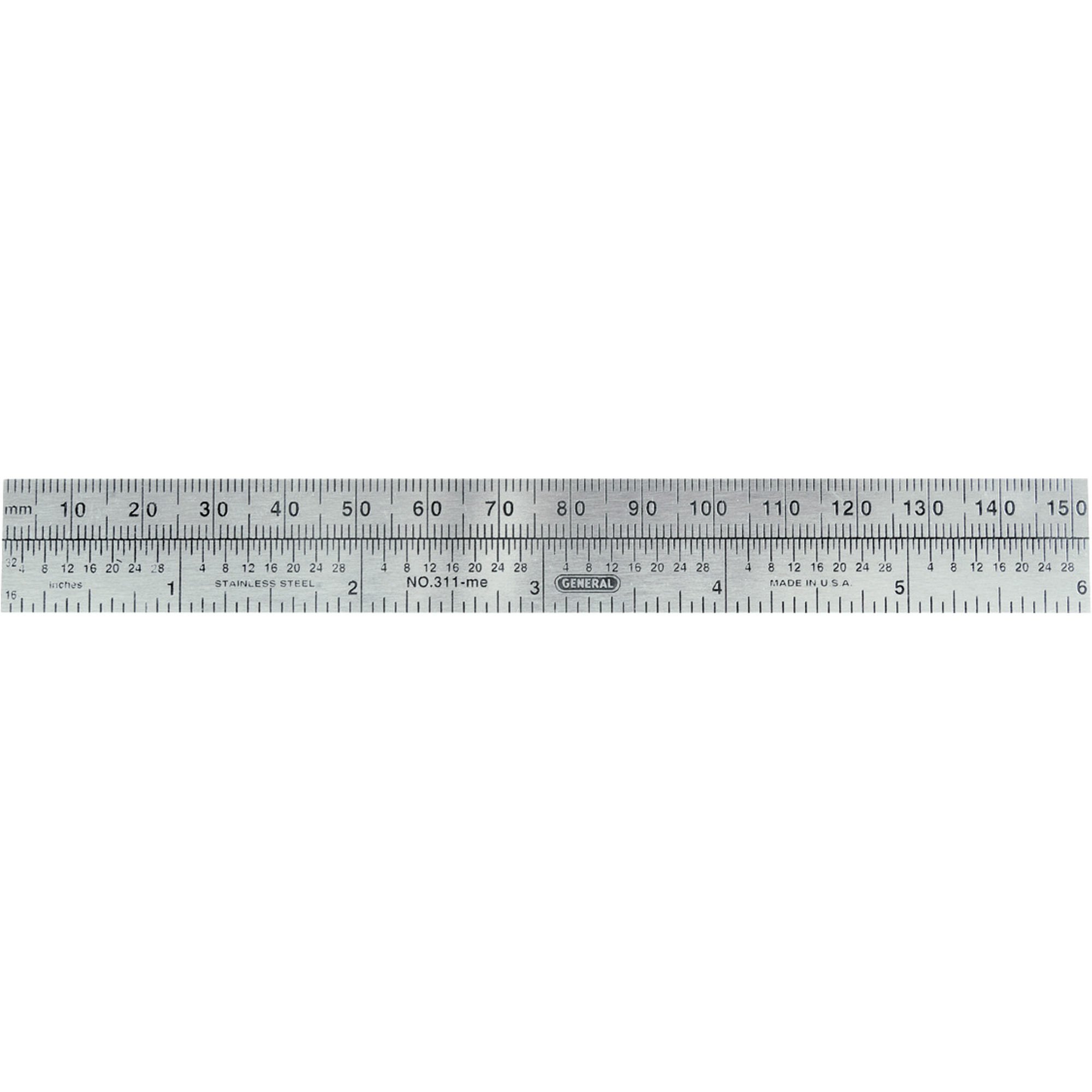 Règle flexible de précision économique, 6" lo, Acier