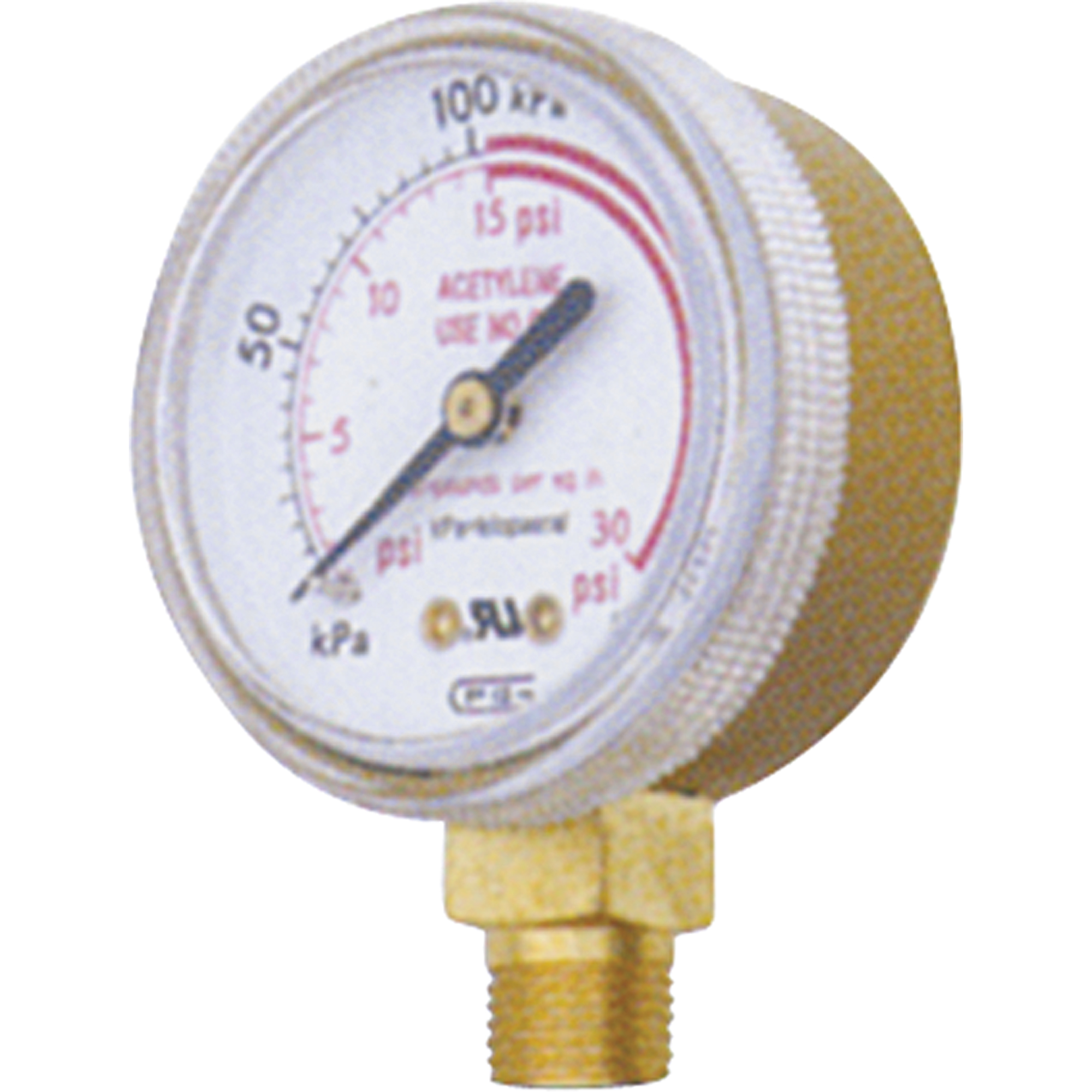Manomètres, 1-1/2", 0 - 100 psi, Fixation inférieure, Analogique