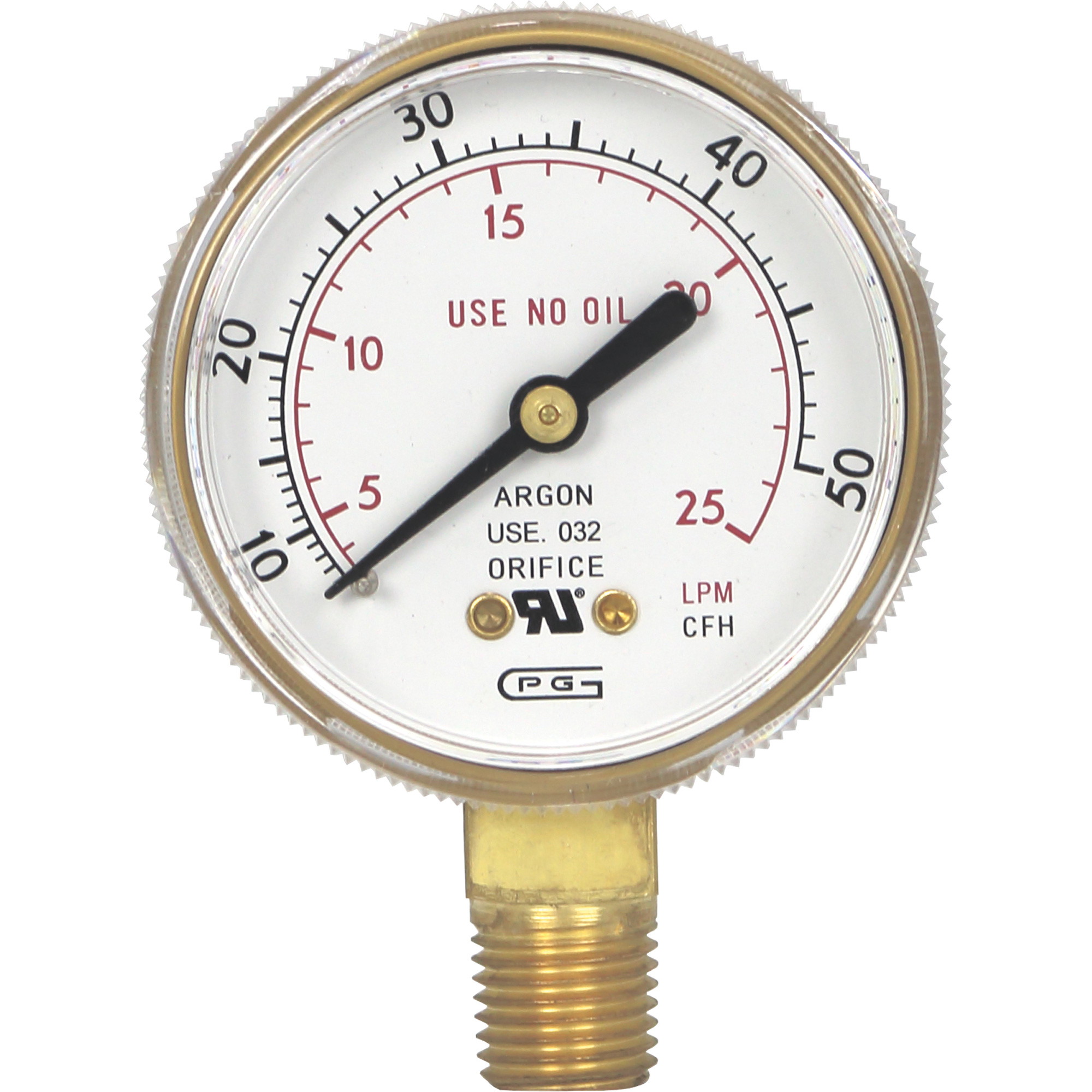 Manomètres, 2", 0-50 pi³/h standard, Fixation inférieure, Analogique