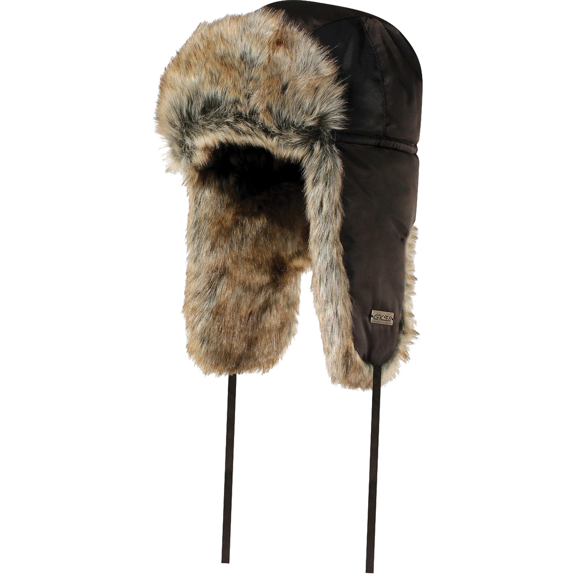 Chapeau matelassé doublé de fourrure synthétique, Doublure en Nylon/Fourrure, T-Grand, Noir
