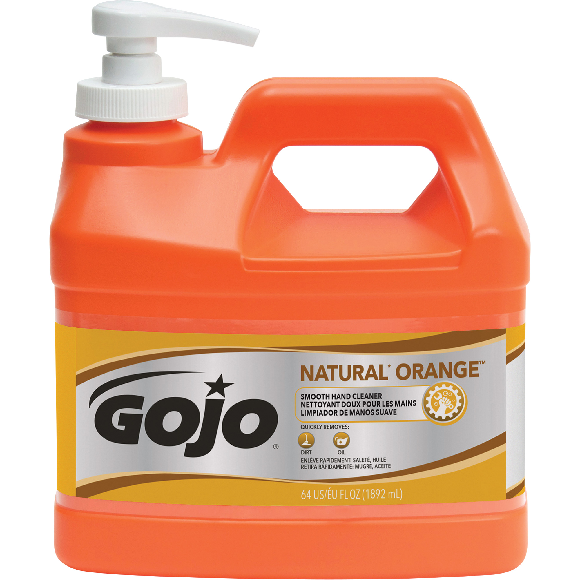 Nettoyant à mains Natural OrangeMC, Crème, 1,89 L, Bouteille à pompe, Agrumes/Orange