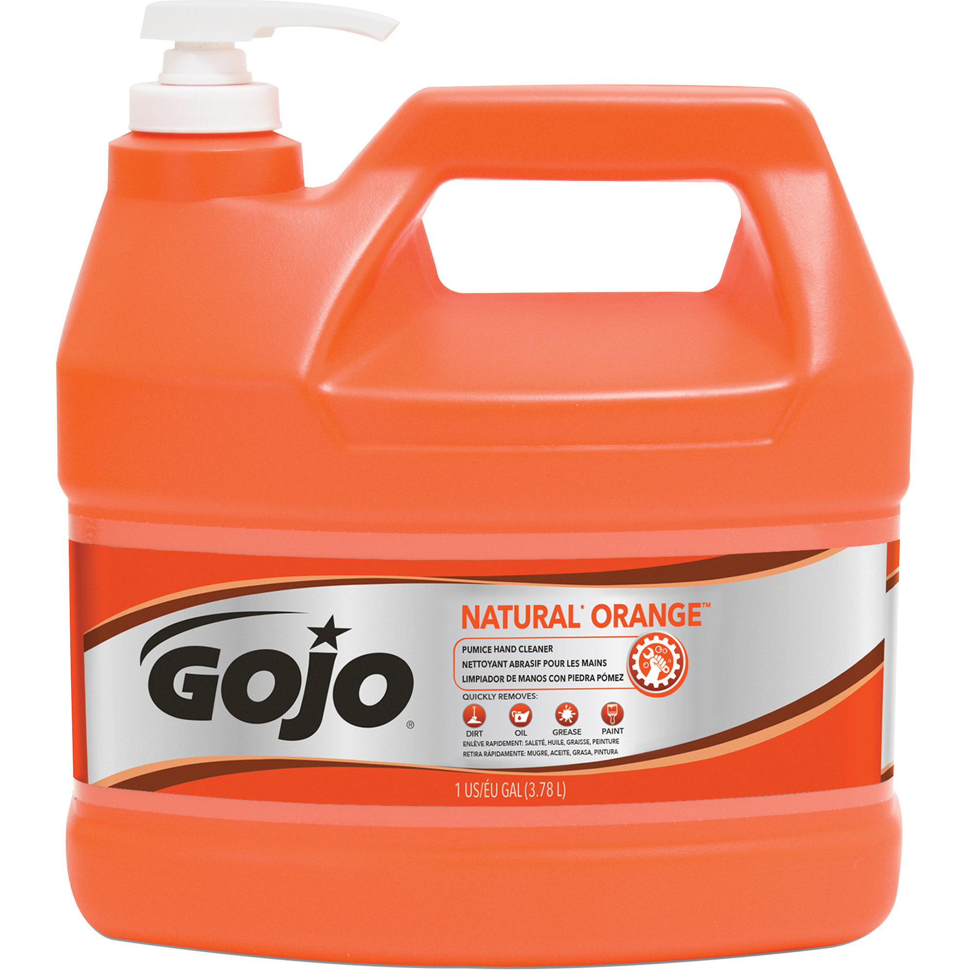 Nettoyant à mains Natural OrangeMC, Pierre ponce, 3,78 L, Bouteille à pompe, Agrumes/Orange