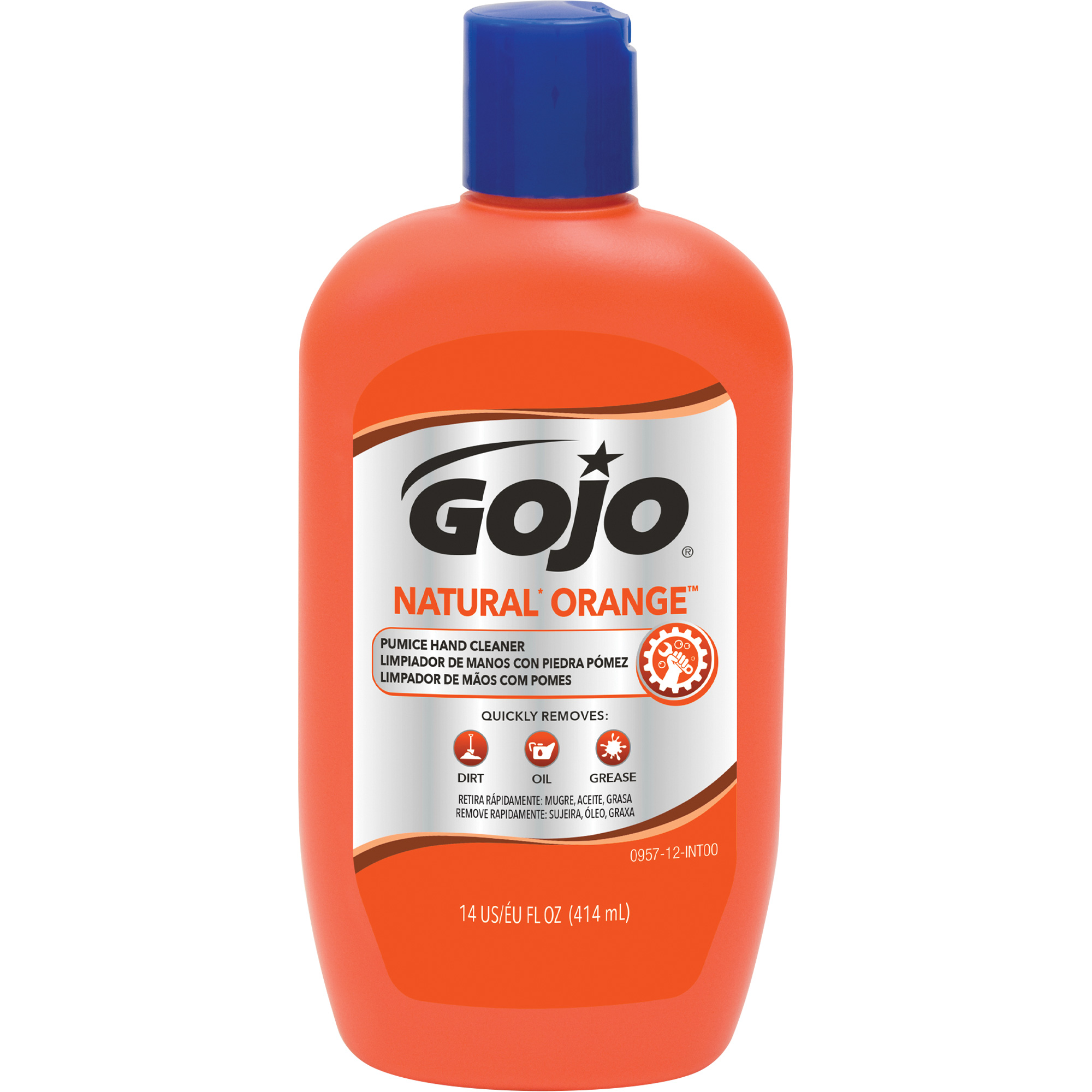 Nettoyant à mains Natural OrangeMC, Pierre ponce, 414 ml, Bouteille, Agrumes/Orange