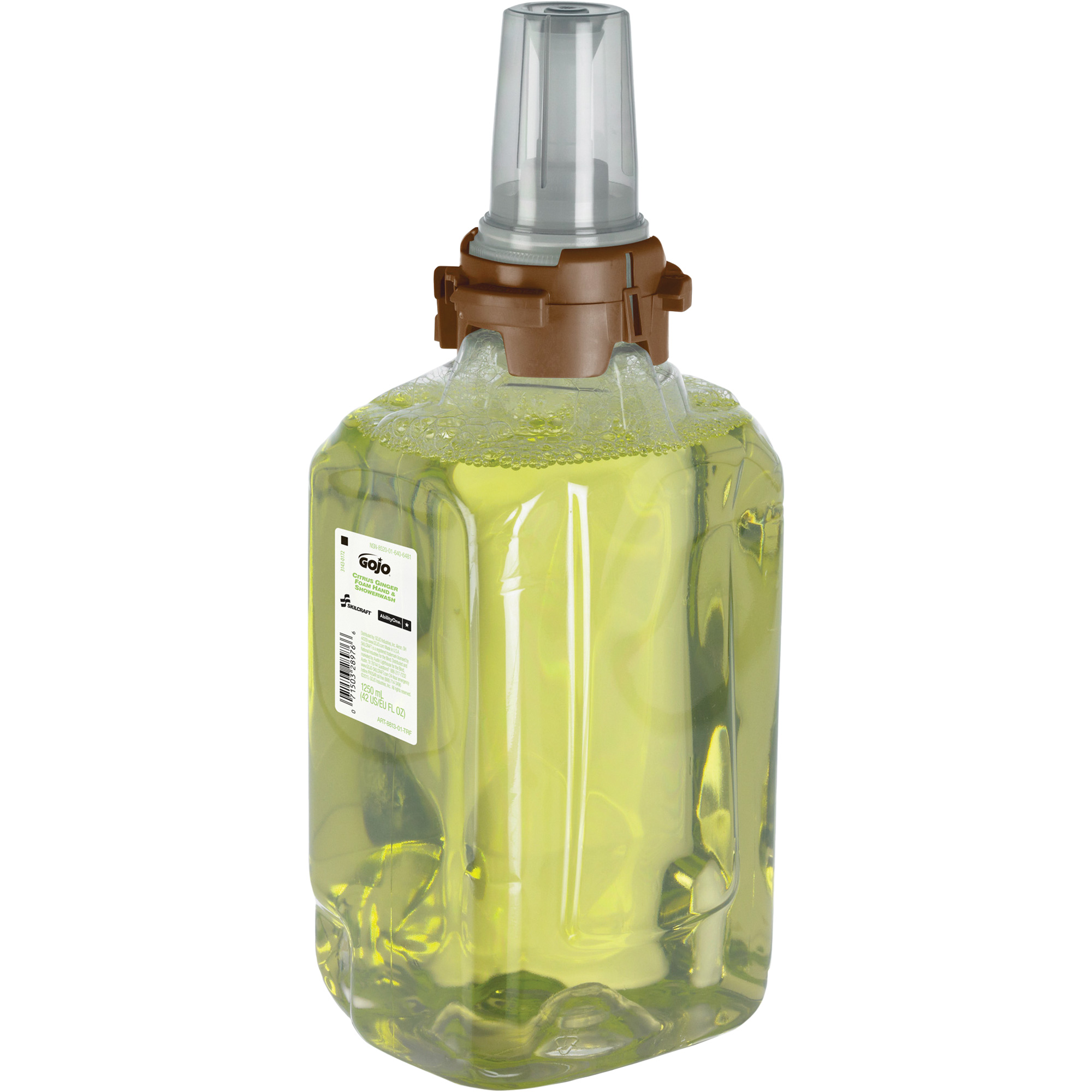 Savon mousse de douche et pour les mains pour distributeur ADX-12MC de GOJOMD, 1250 ml, Gingembre et agrumes, Cartouche en plastique