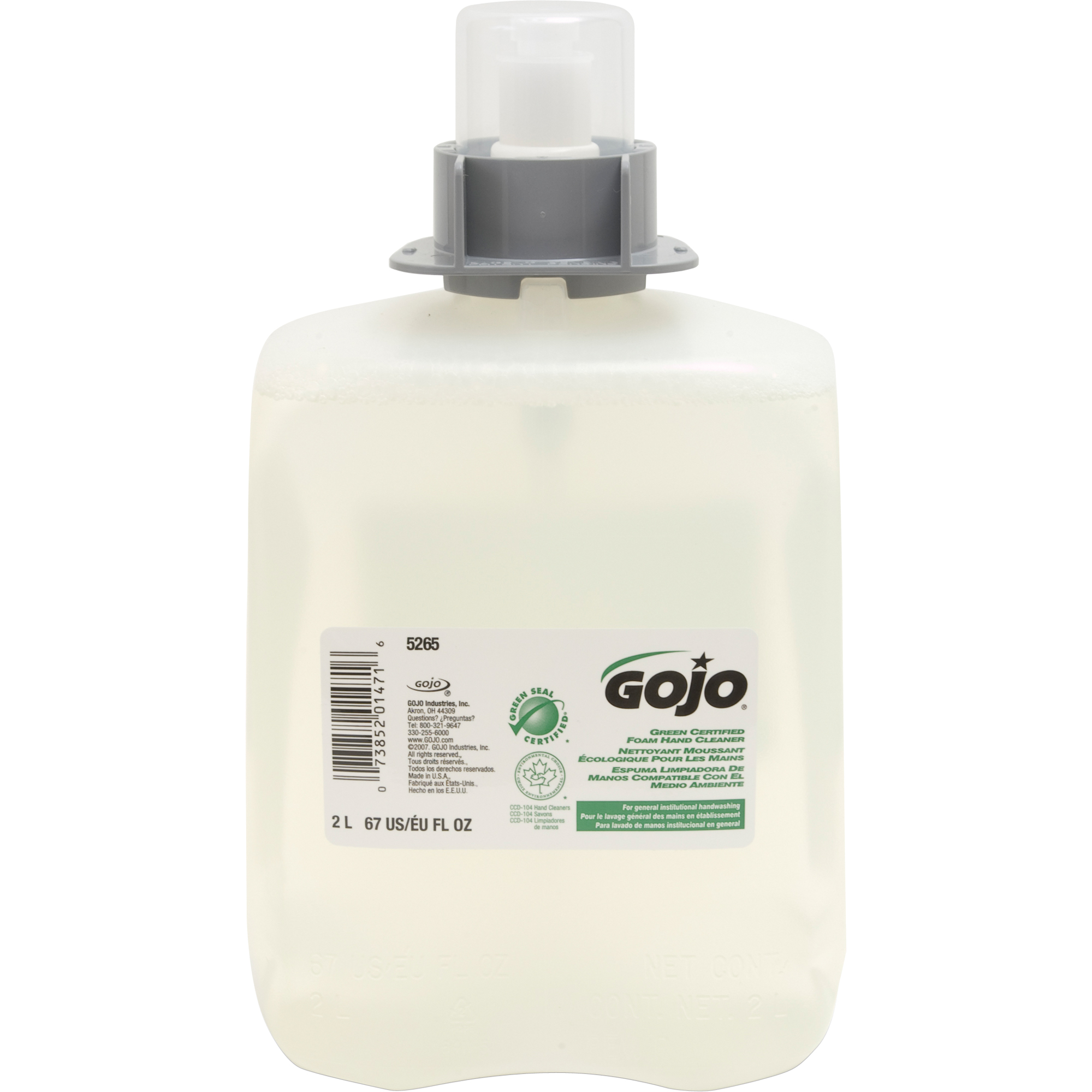 Savon pour les mains certifié vert FMX-20MC, Mousse, 2 L, Sans parfum