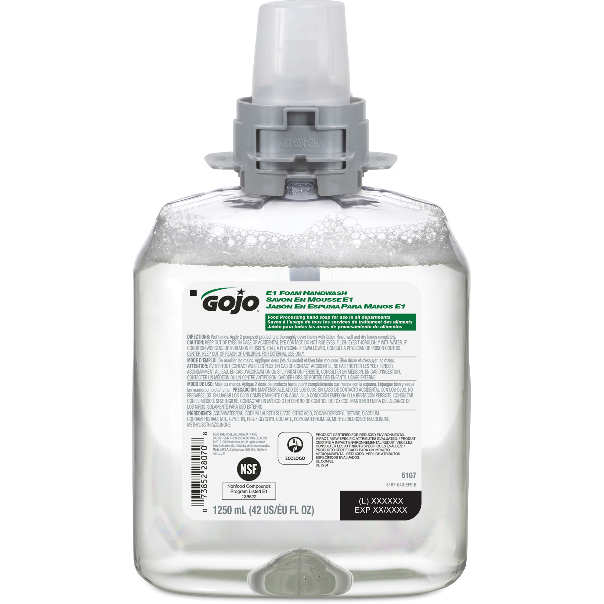Savon pour les mains FMX-12MC E1, Mousse, 1250 ml, Sans parfum