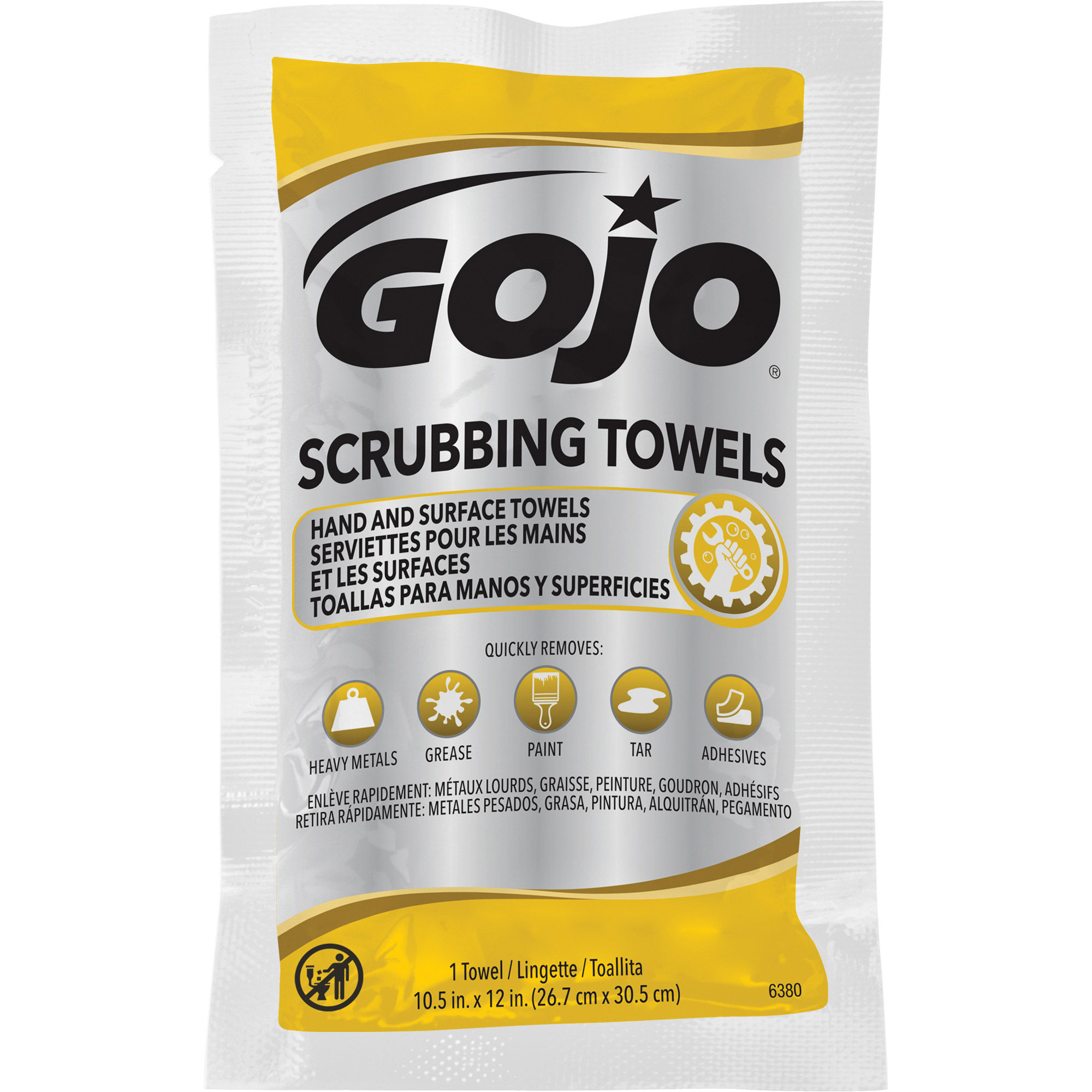 Serviettes nettoyantes, 80 lingettes, 12-1/4" x 10-1/2"